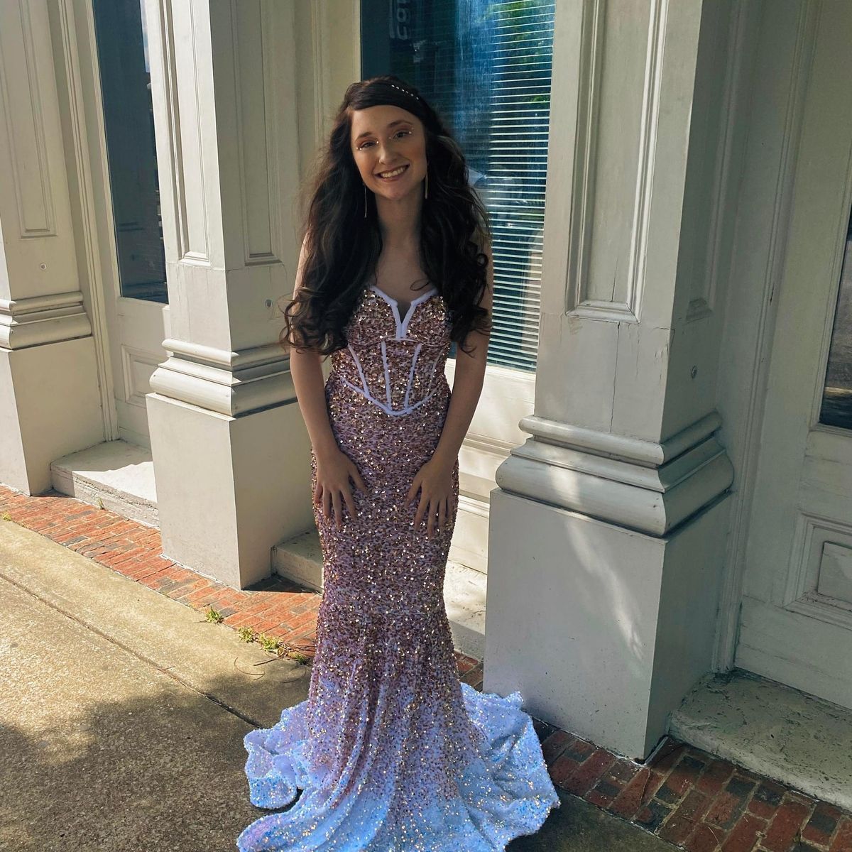 Style Mermaid/Corset Portia and Scarlett Size 2 Prom Strapless Rose Gold Mermaid Dress on Queenly