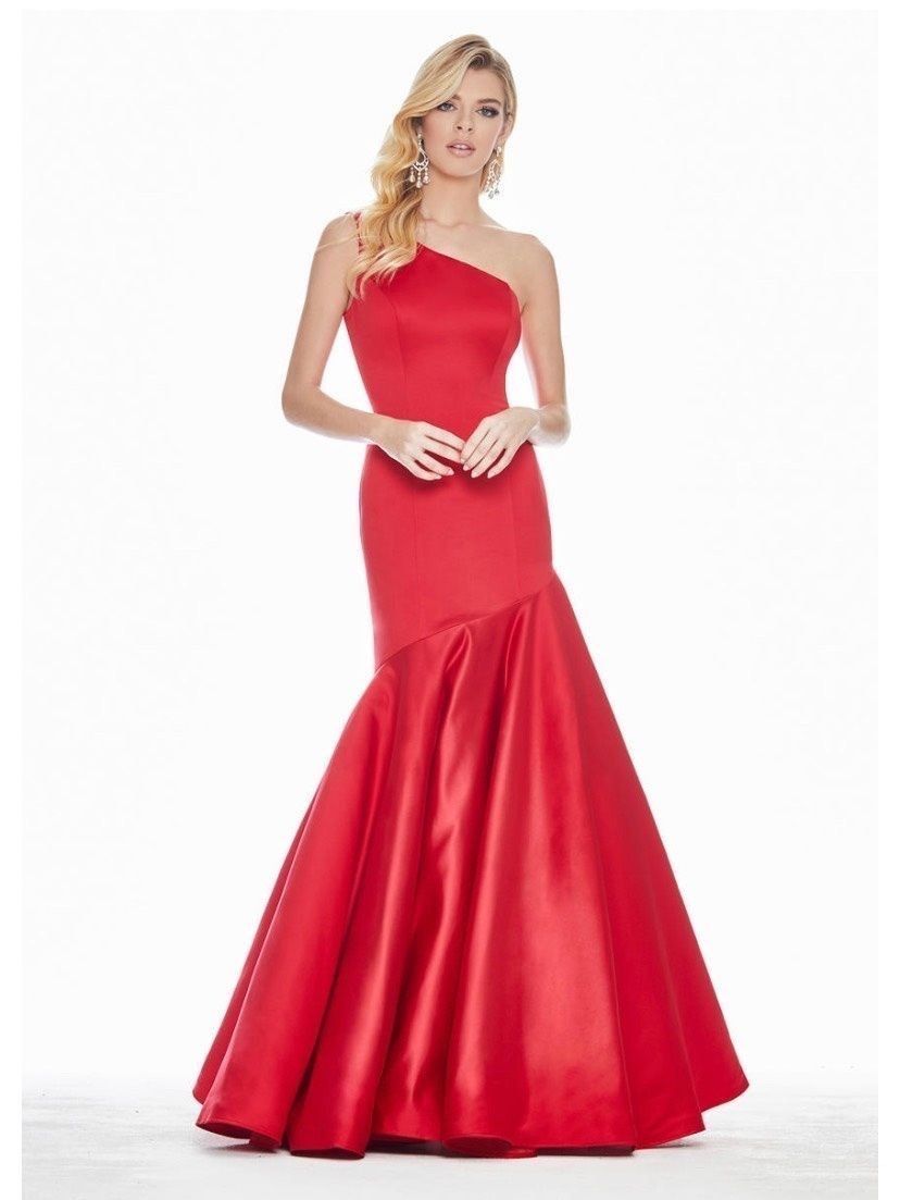 Ashley Lauren Size 4 Pageant Red Mermaid Dress on Queenly