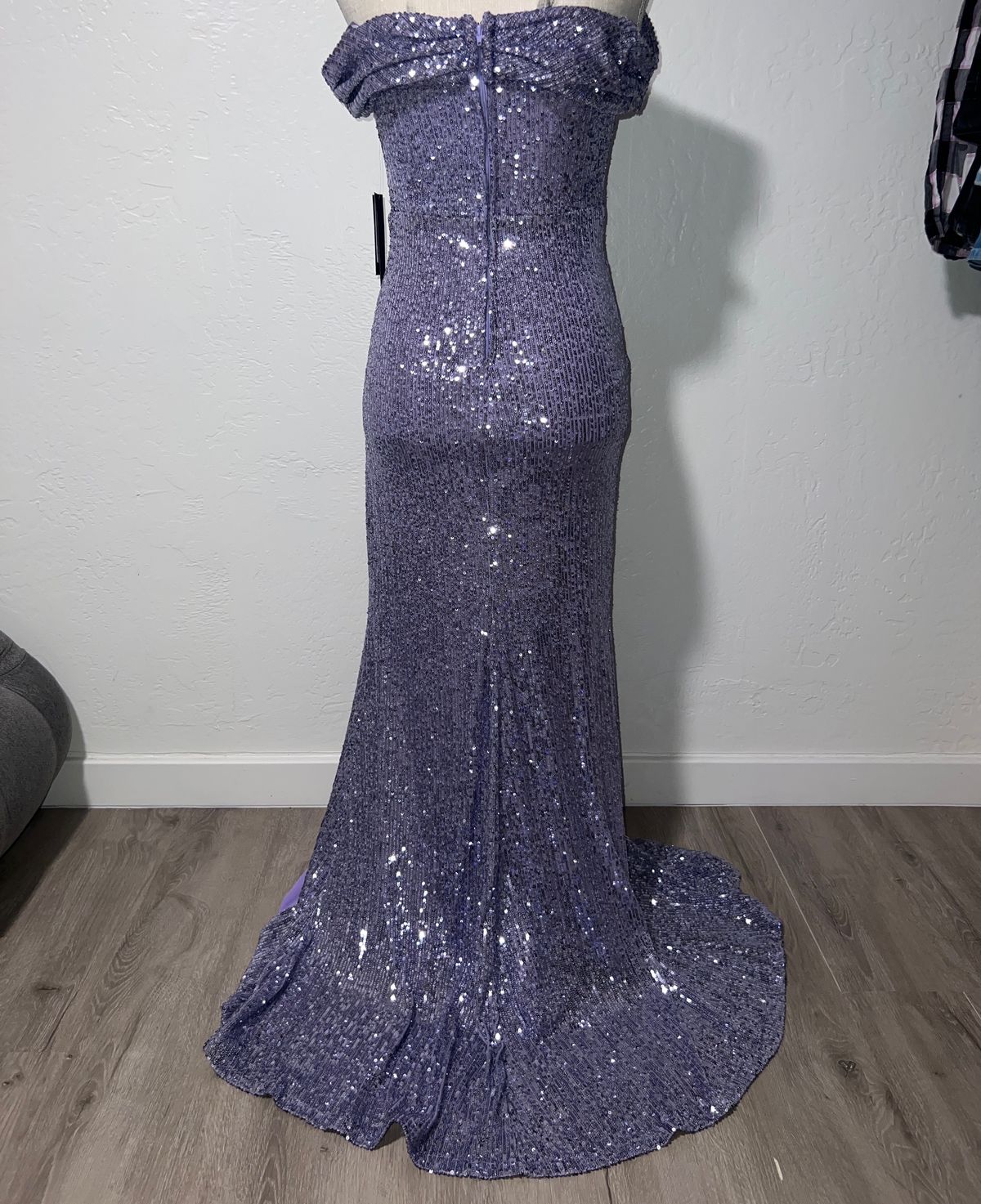 Size 2 Off The Shoulder Purple Side Slit Dress on Queenly