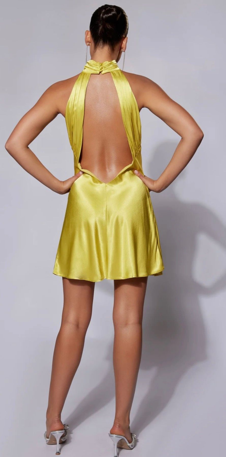 Miss Circle Size 0 Homecoming High Neck Yellow Cocktail Dress on Queenly