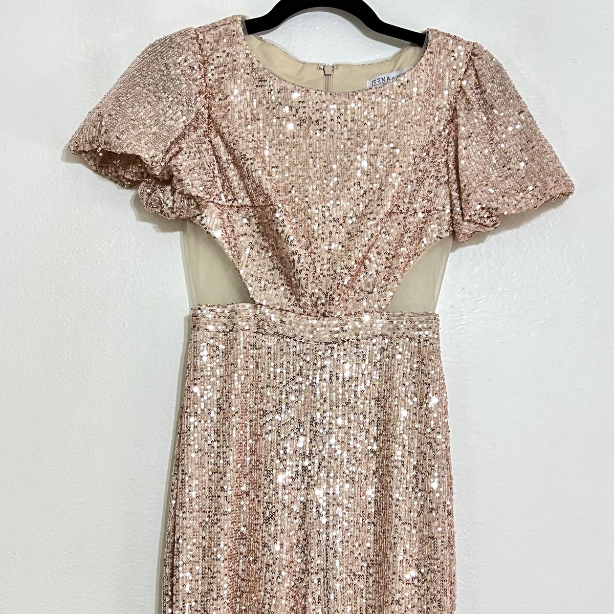 Mac Duggal Size 0 Prom High Neck Sheer Rose Gold Formal Jumpsuit on Queenly