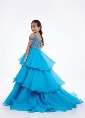 Style 8101 Ashley Lauren Girls Size 10 Turquoise Blue Ball Gown on Queenly