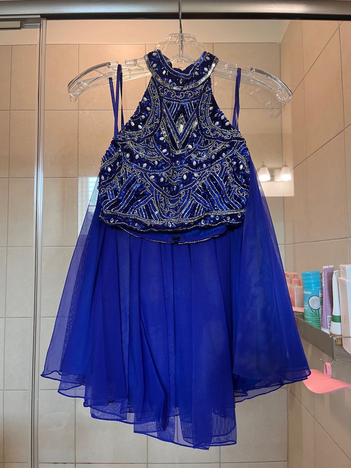 Size 0 Prom High Neck Blue Cocktail Dress on Queenly