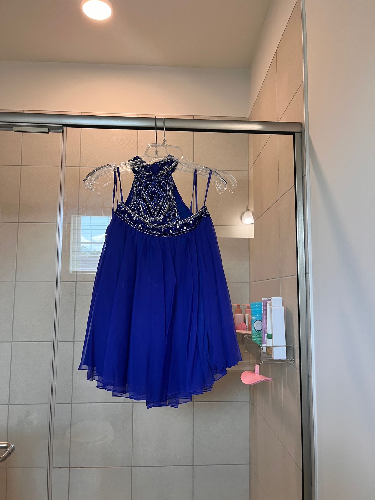 Size 0 Prom High Neck Blue Cocktail Dress on Queenly