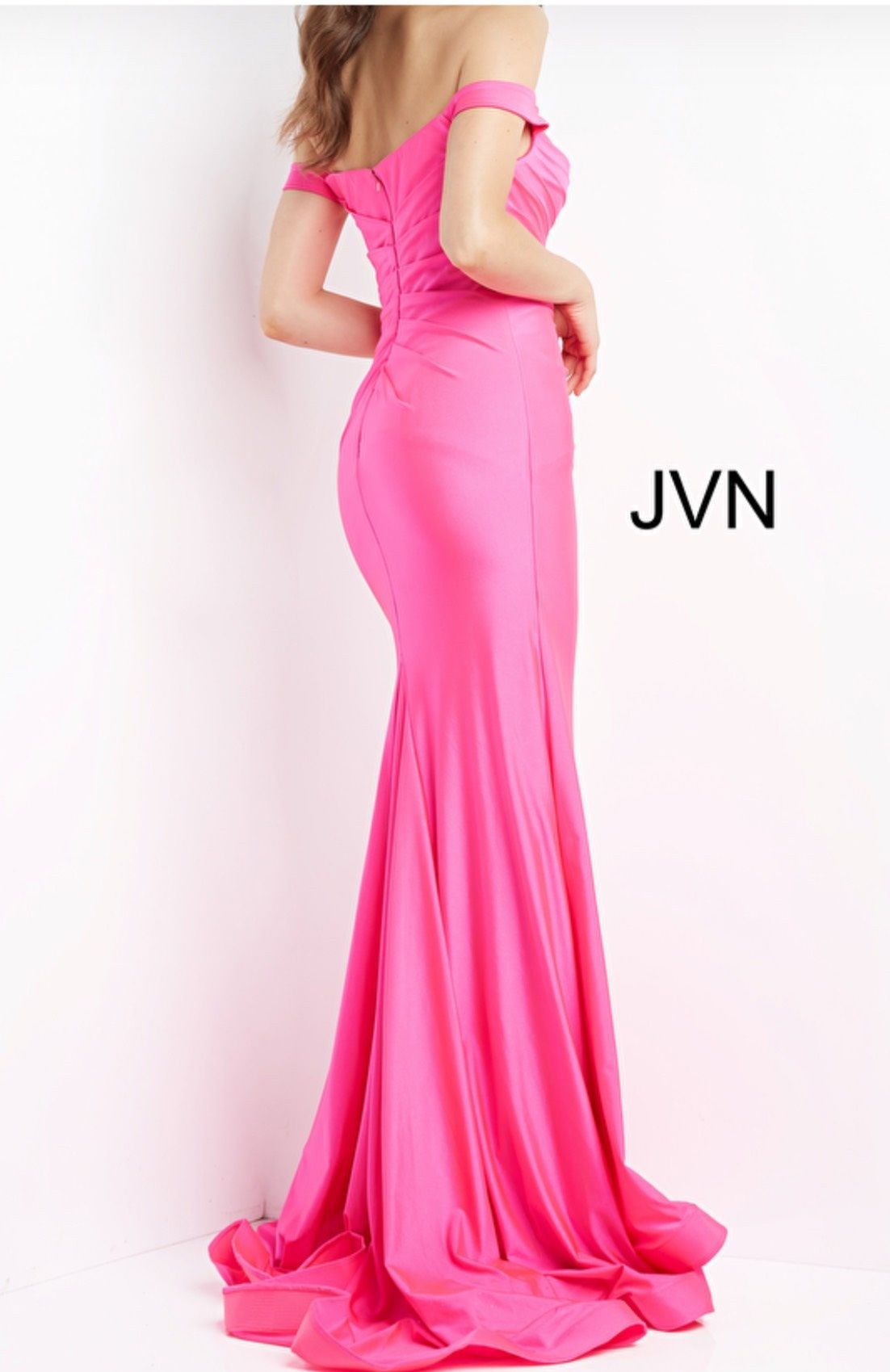 Jovani Size 0 Prom Cap Sleeve Pink Dress With Train on Queenly