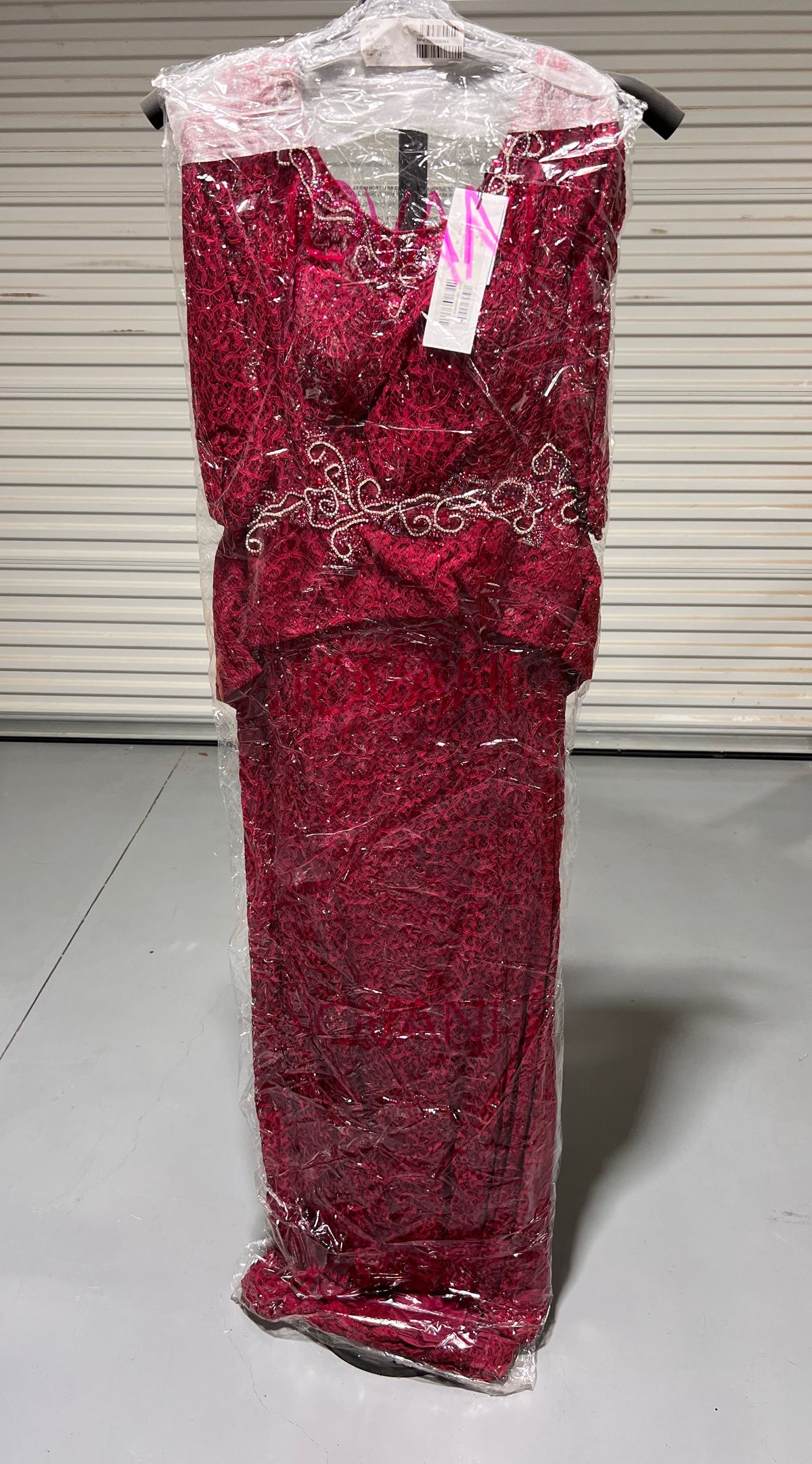 Jovani Plus Size 16 Long Sleeve Lace Red Floor Length Maxi on Queenly