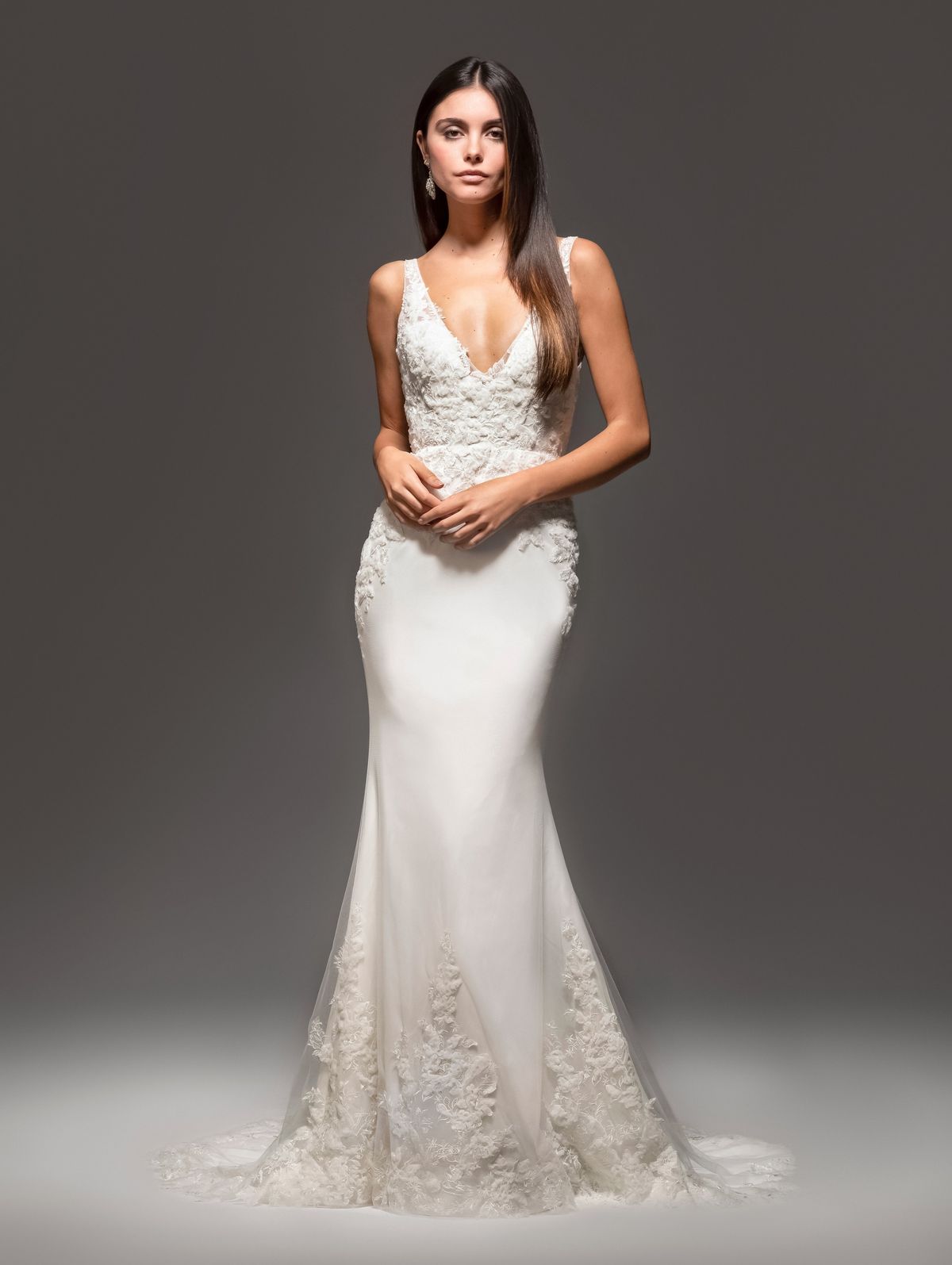 Style STYLE 22008 LIZA Tara Keely by Lazaro Size 12 Wedding Plunge White Mermaid Dress on Queenly