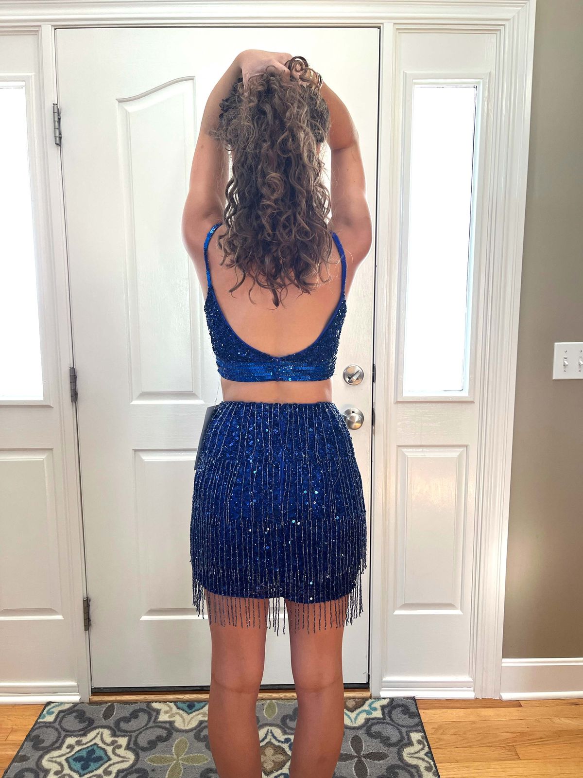 Style 40108 Rachel Allan Size 6 Prom Royal Blue Cocktail Dress on Queenly