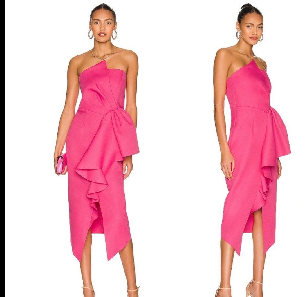 Size S Prom Strapless Hot Pink Cocktail Dress on Queenly