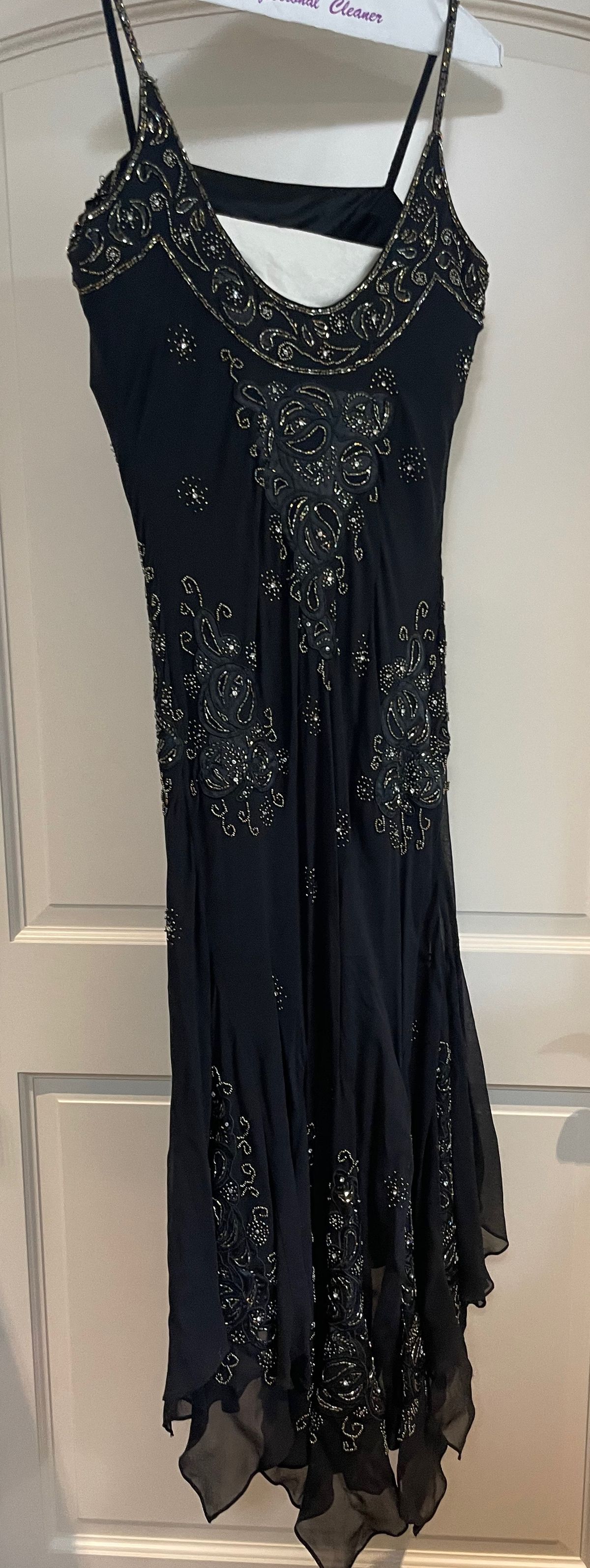 Lillie Rubin Size 4 Prom Satin Black Mermaid Dress on Queenly