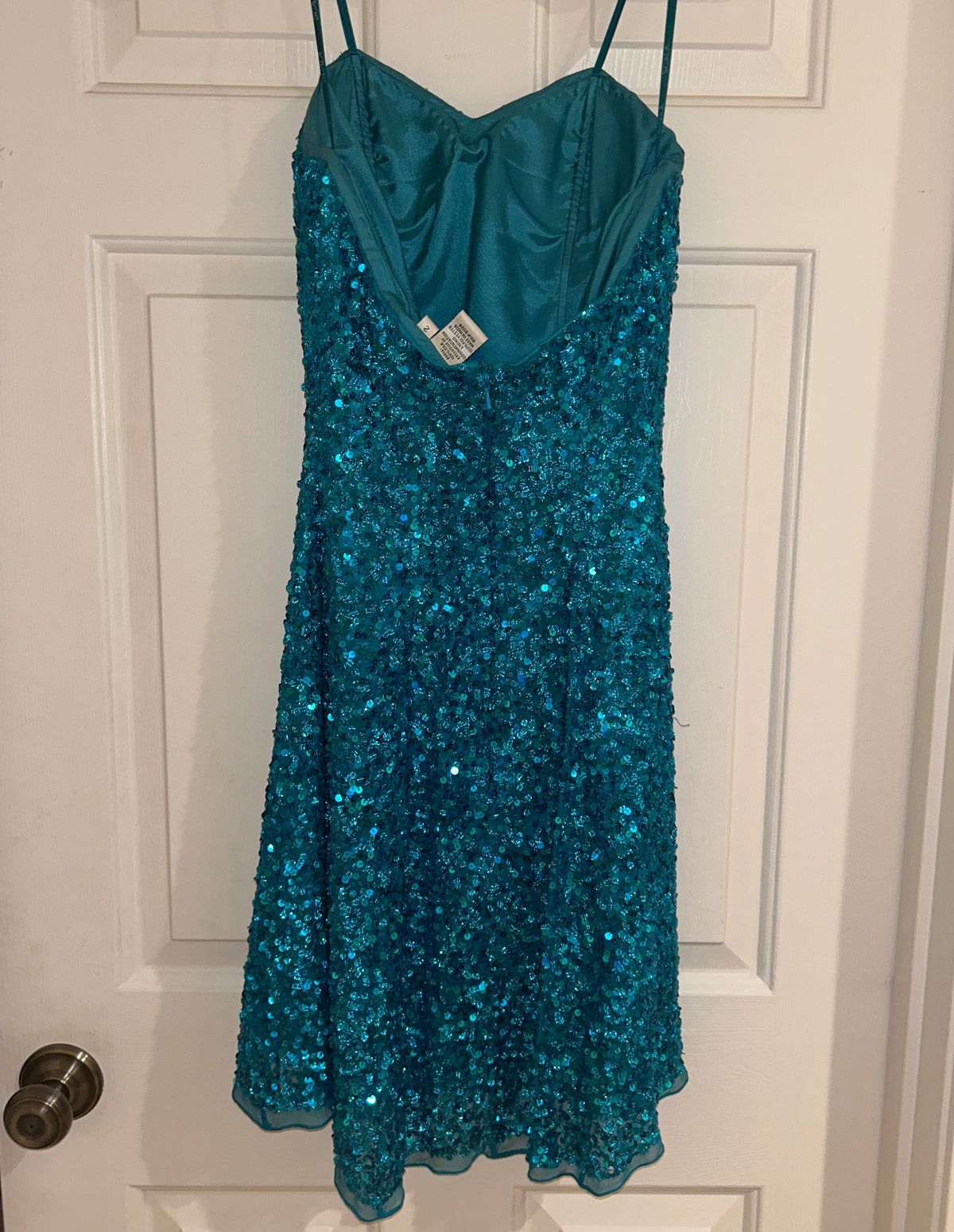 Scala Size 2 Pageant Strapless Blue Cocktail Dress on Queenly