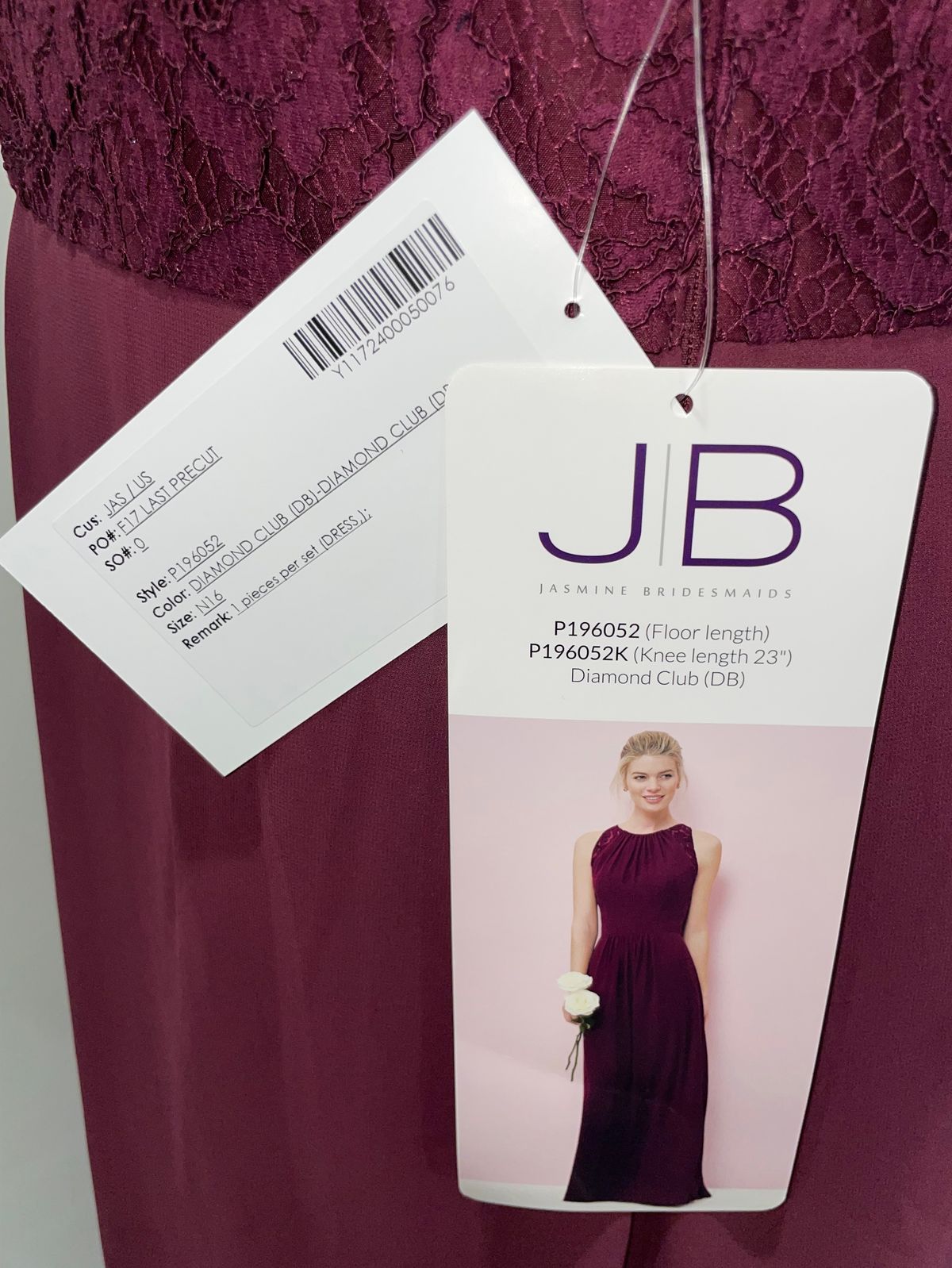 Style P196052 Jasmine Plus Size 16 High Neck Lace Purple A-line Dress on Queenly