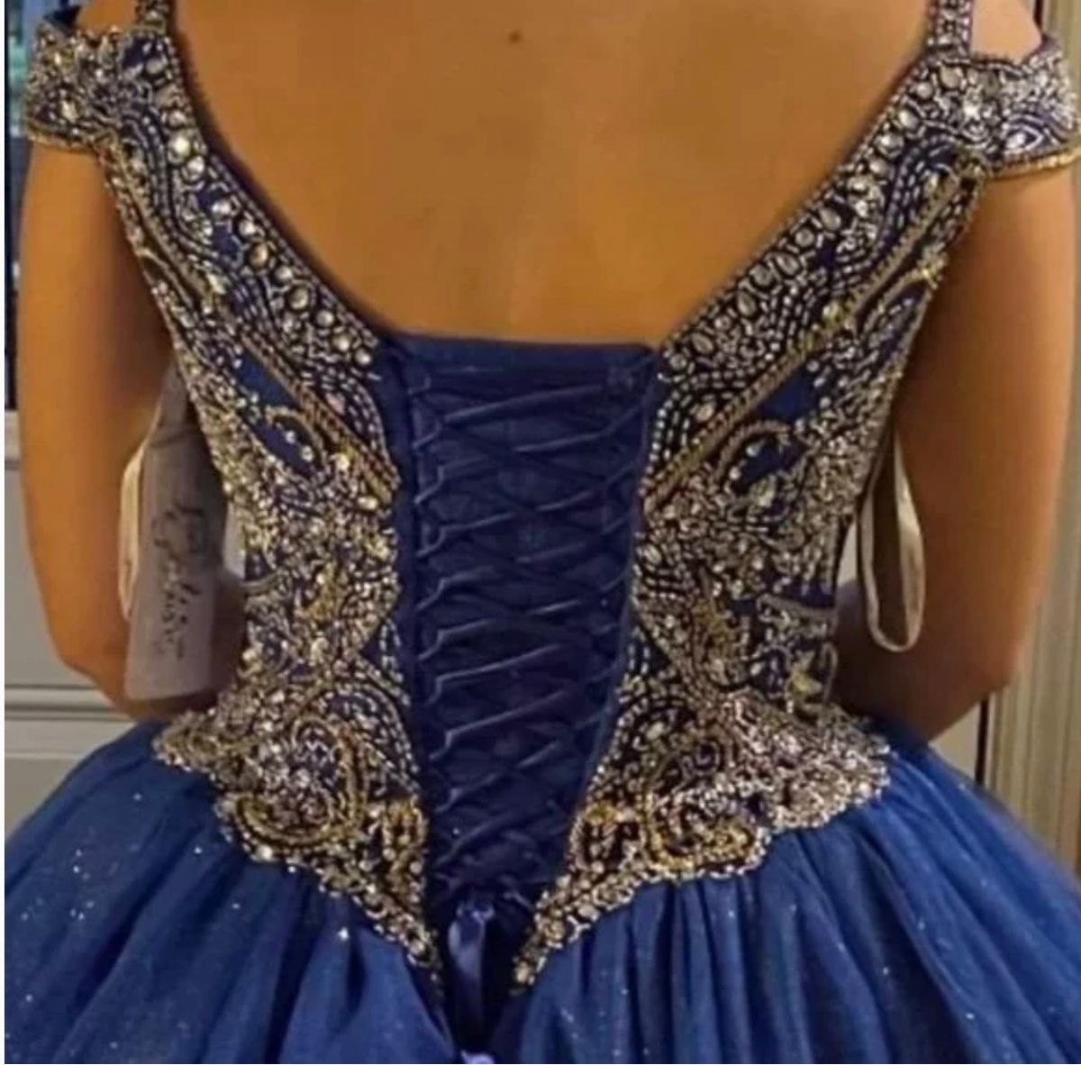 Style Fiesta Collection House of Wu Size 6 Off The Shoulder Royal Blue Ball Gown on Queenly