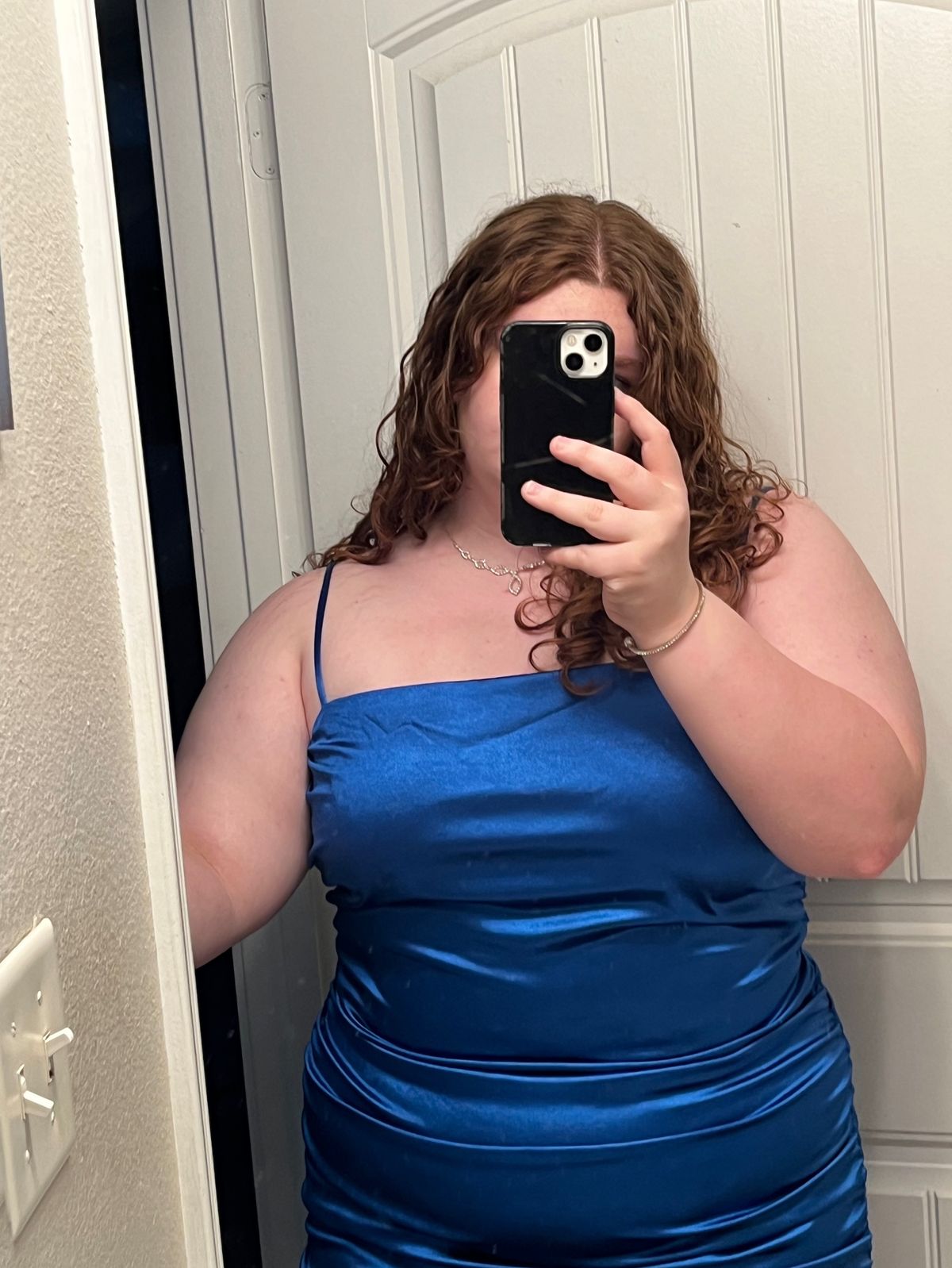 David's Bridal Plus Size 24 Homecoming Blue Cocktail Dress on Queenly