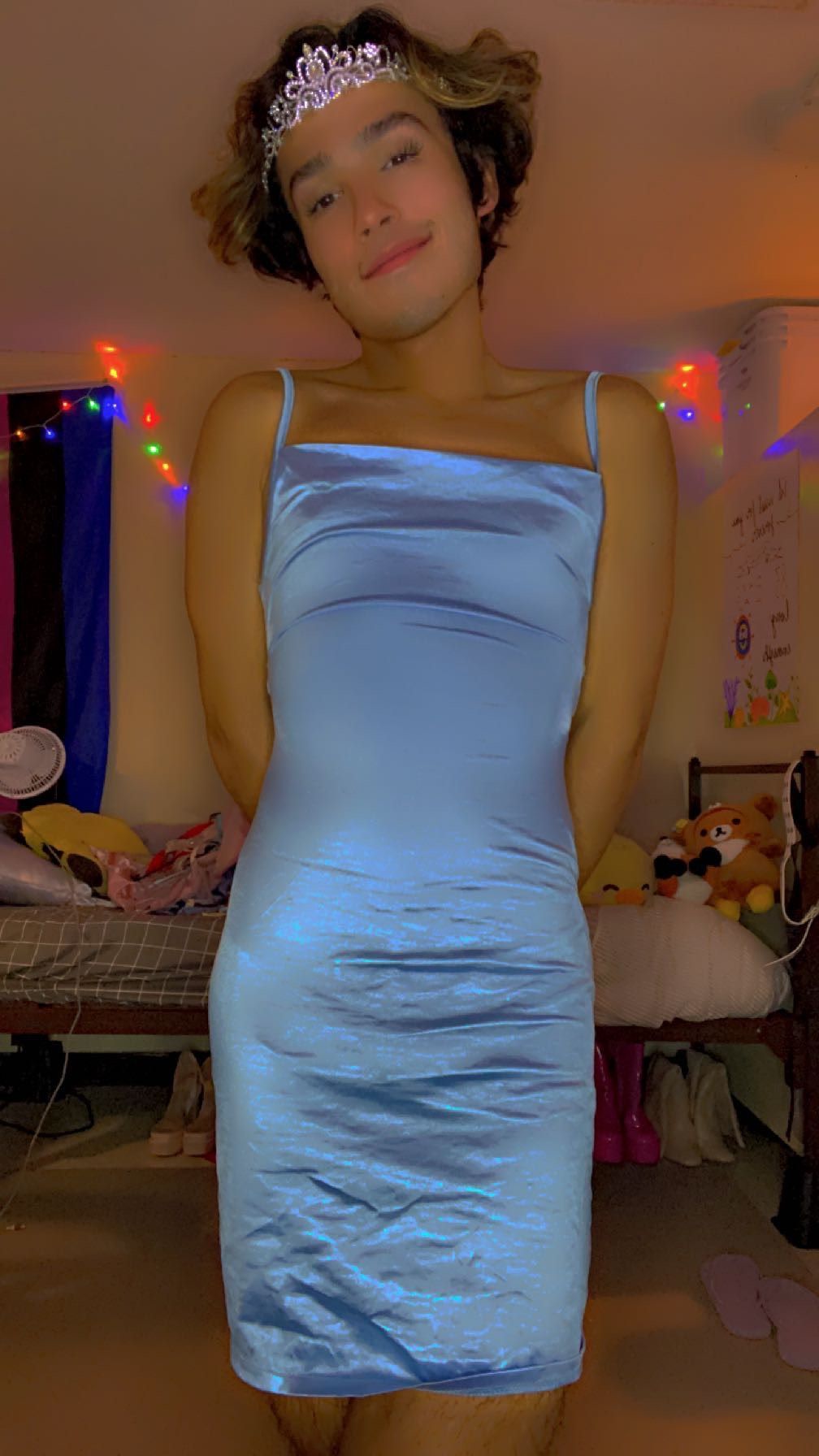 Size S Prom Satin Blue Cocktail Dress on Queenly