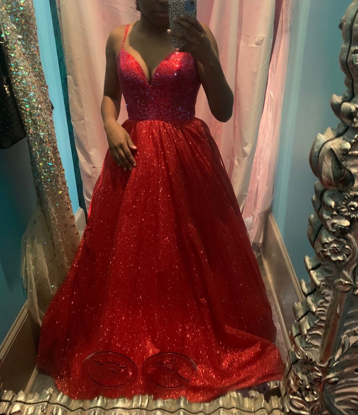 Sherri Hill Size 0 Prom Plunge Red Ball Gown on Queenly