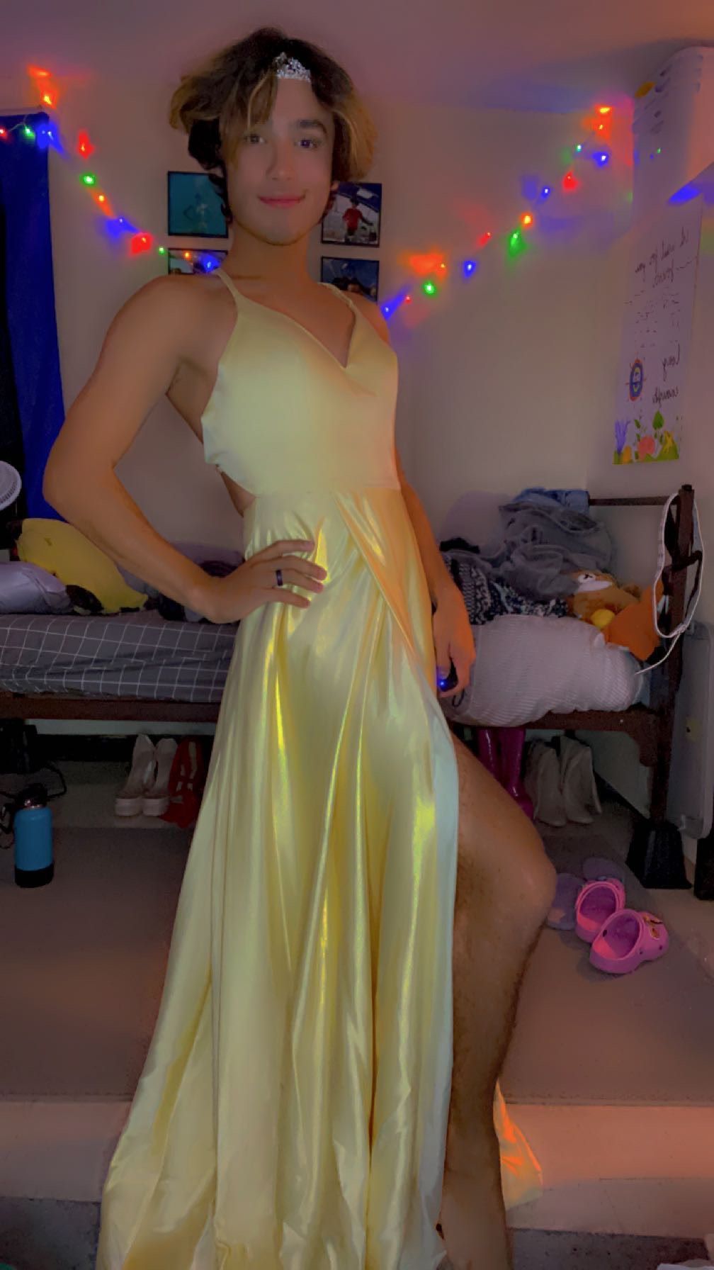 Promgirl Size 4 Prom Yellow Ball Gown on Queenly