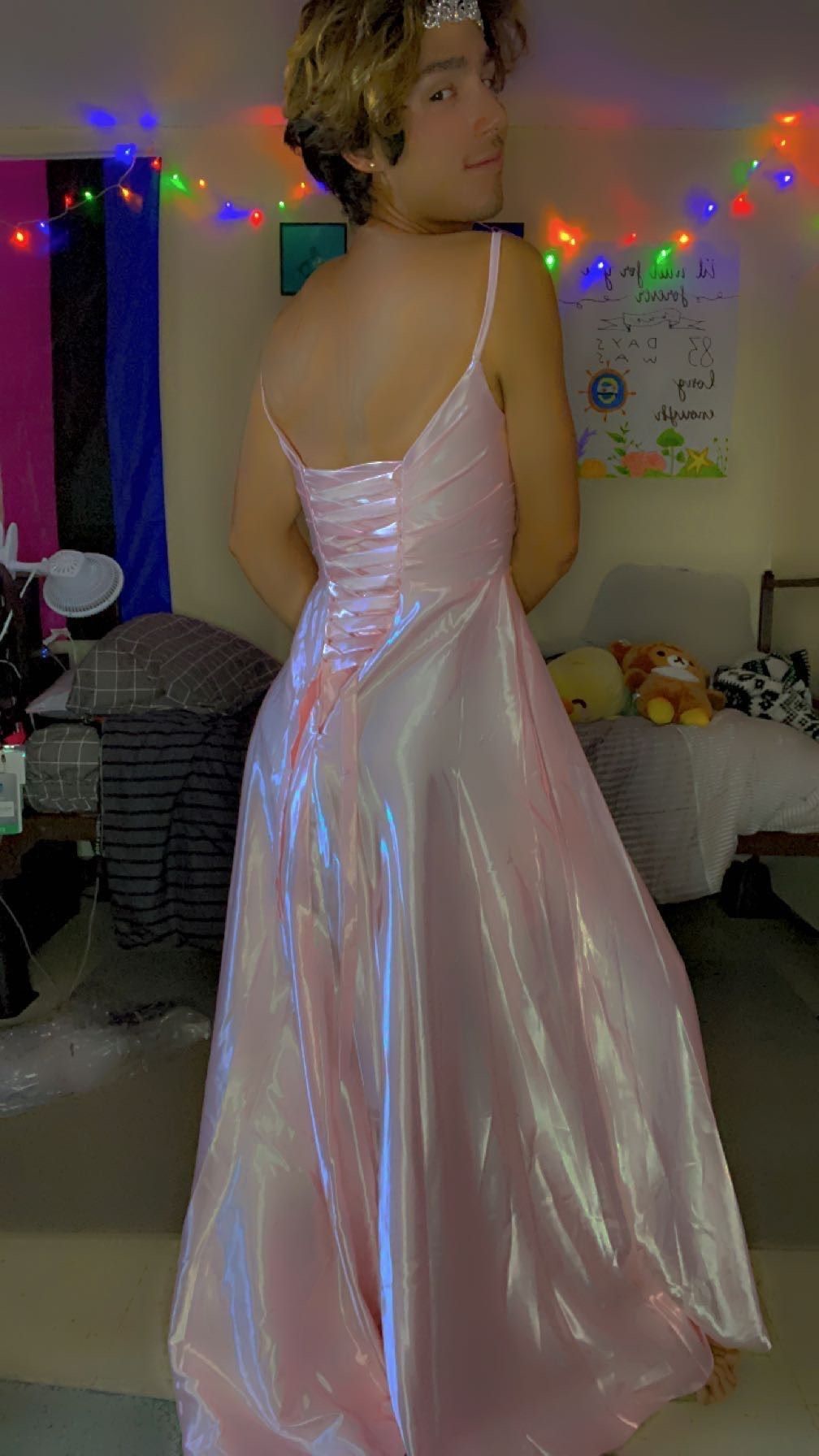 Windsor Size 4 Prom Satin Pink Floor Length Maxi on Queenly