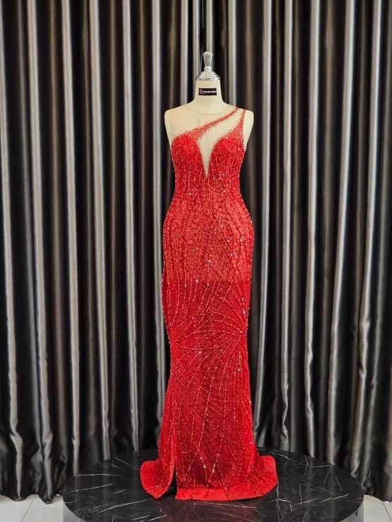 Size 4 Prom One Shoulder Red Side Slit Dress on Queenly