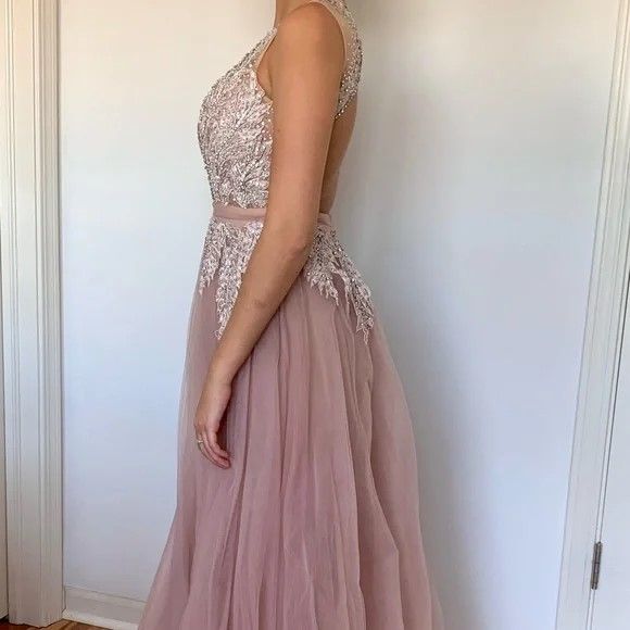 Terani Couture Size 2 Prom Sequined Light Pink A-line Dress on Queenly