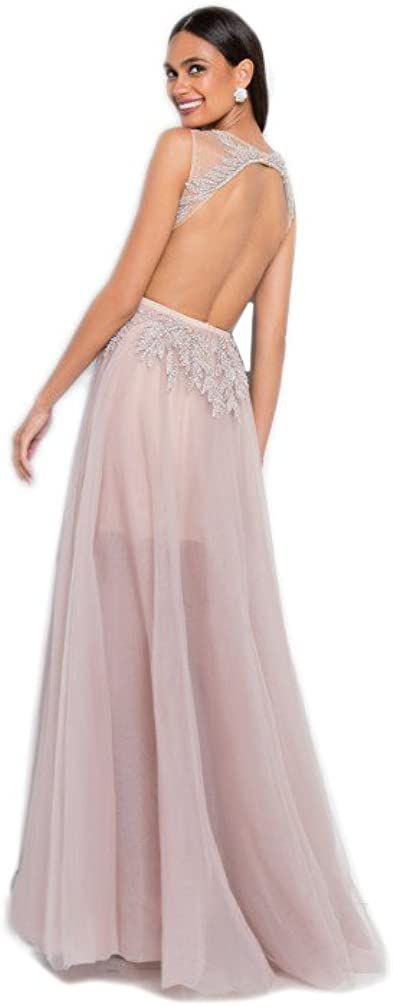 Terani Couture Size 4 Prom Plunge Sequined Light Pink A-line Dress on Queenly
