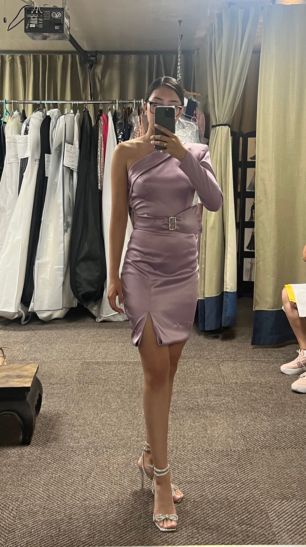 Size S Prom Long Sleeve Purple Cocktail Dress on Queenly