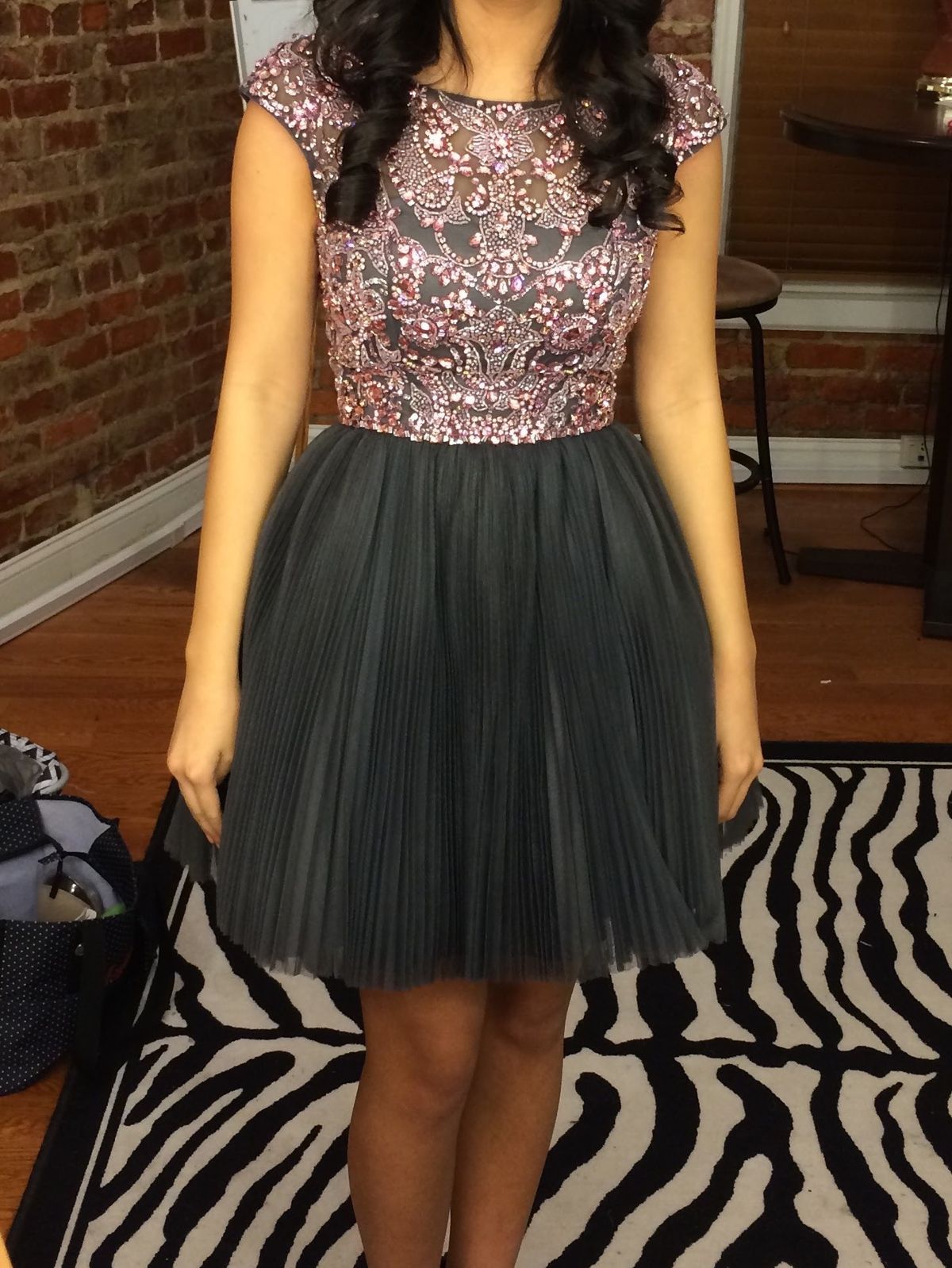 Sherri Hill Size 00 Homecoming Cap Sleeve Multicolor Cocktail Dress on Queenly