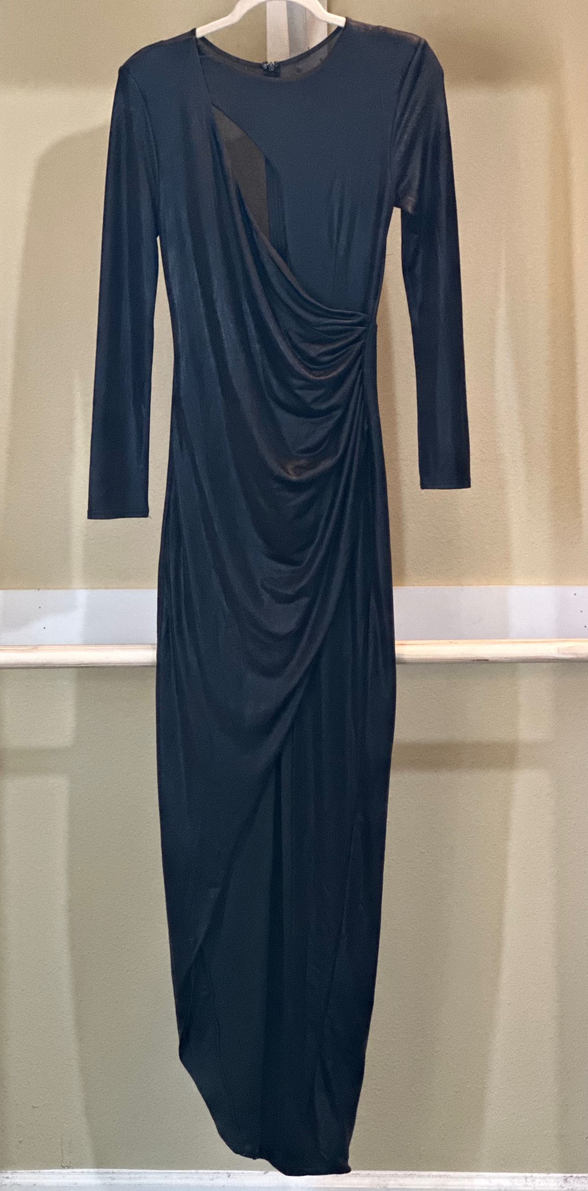JLUXLABEL Size M Prom Long Sleeve Black Side Slit Dress on Queenly