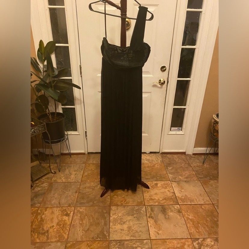 Style HE09464BK Ever-Pretty Size 14 Homecoming One Shoulder Black Floor Length Maxi on Queenly
