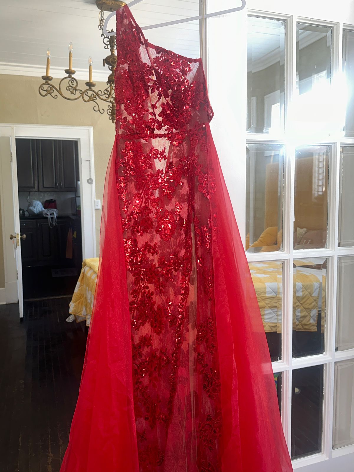 Fernando Wong Size 0 Pageant One Shoulder Red A-line Dress on Queenly