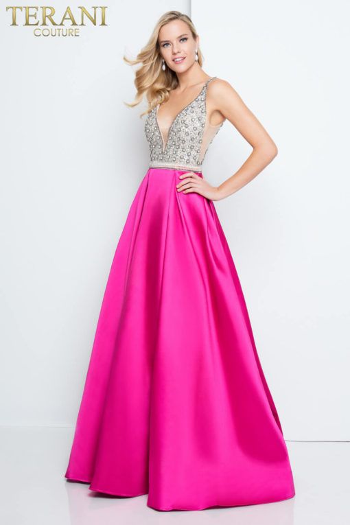Style 1811P5249X Terani Couture Size 4 Pink A-line Dress on Queenly