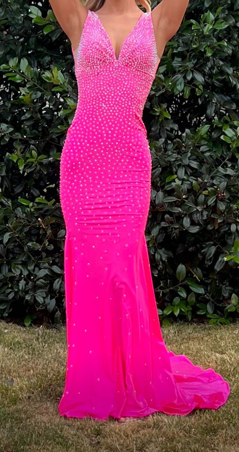 Johnathan Kayne Size 00 Prom Plunge Pink Mermaid Dress on Queenly