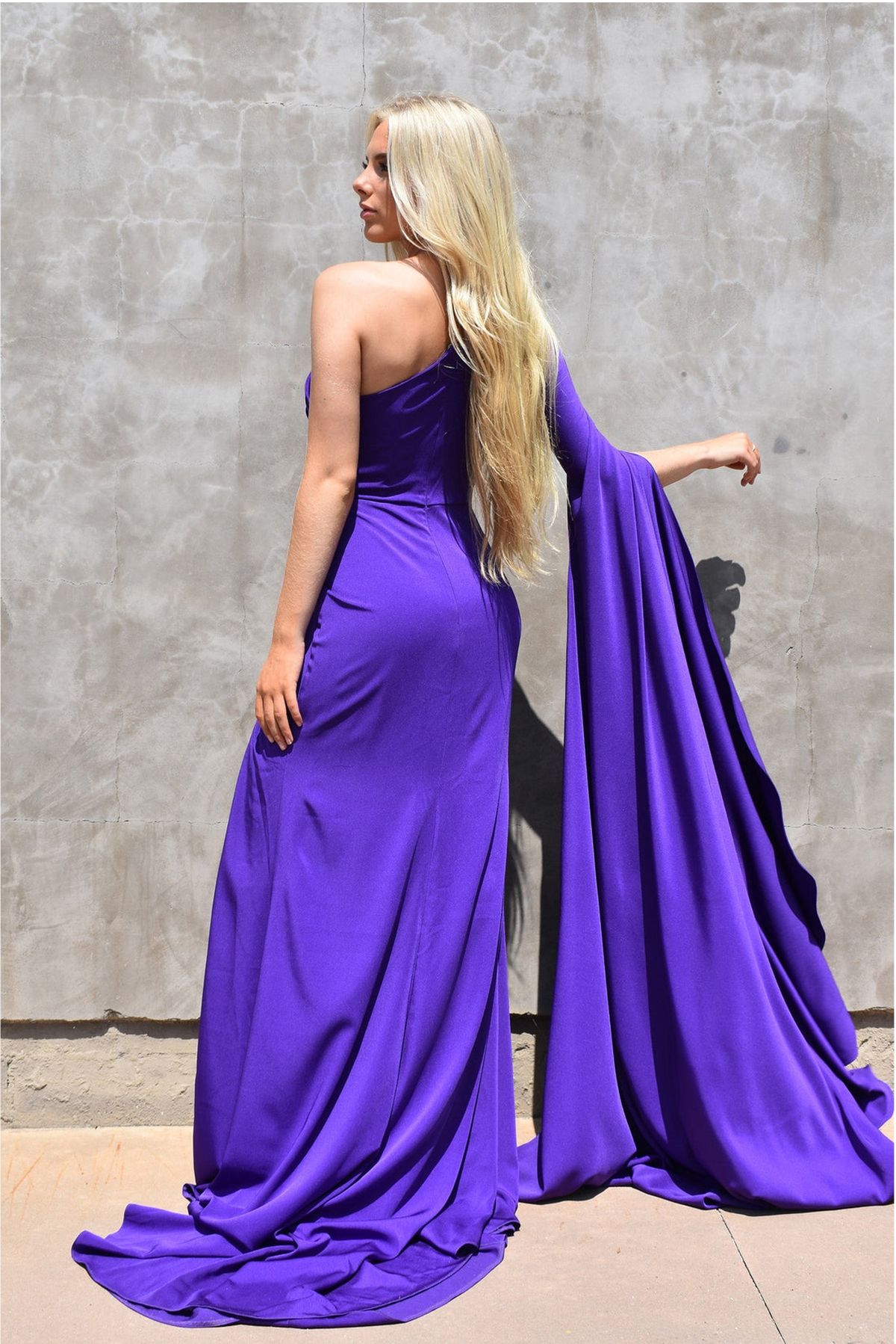 Style Monterey Gown Rene the label/Mia Bella  Size 4 One Shoulder Purple Floor Length Maxi on Queenly