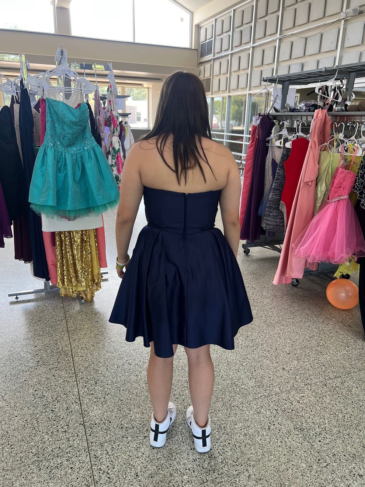 Size L Prom Strapless Navy Blue Cocktail Dress on Queenly