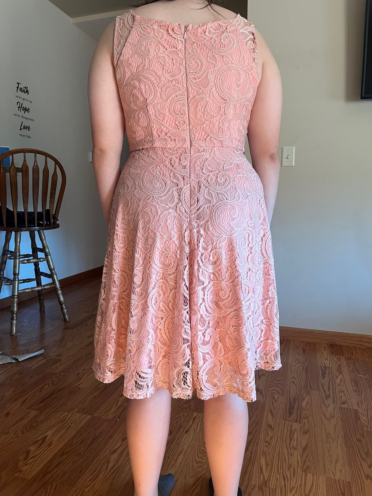 Size L Prom High Neck Lace Light Pink Cocktail Dress on Queenly