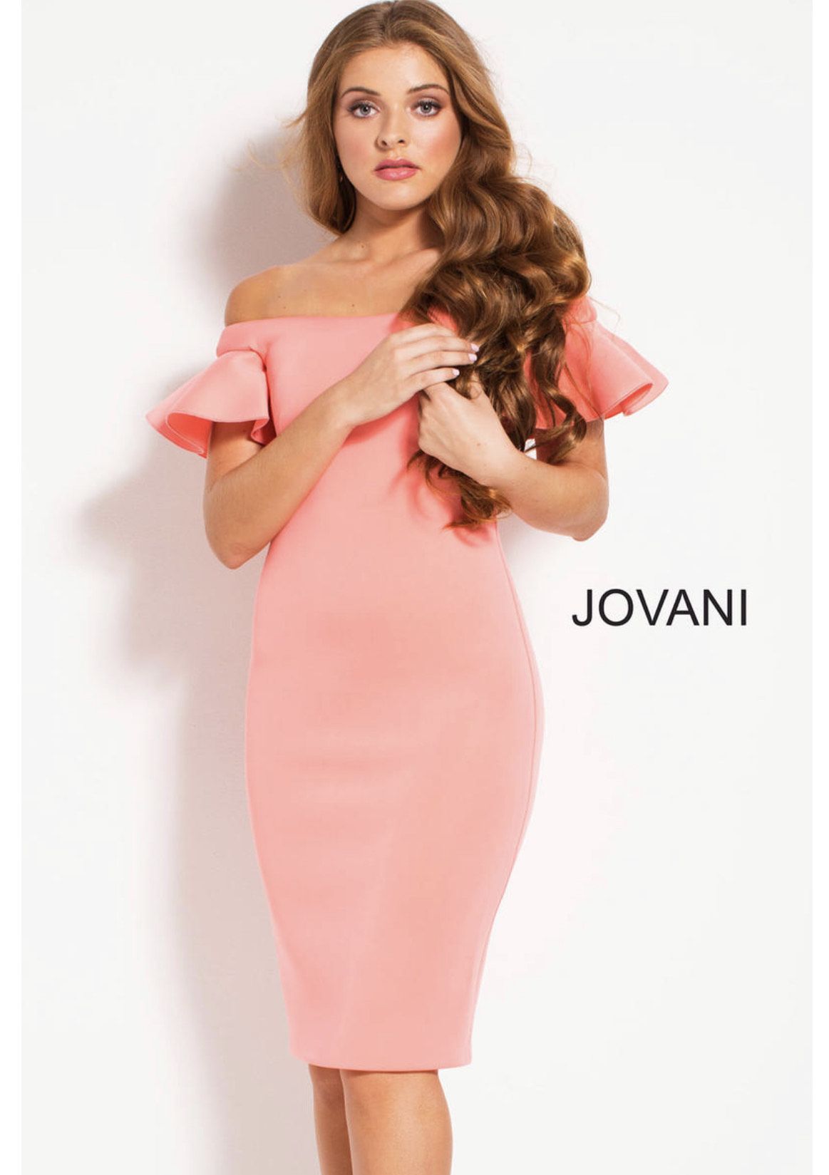 Jovani Size 4 Homecoming Off The Shoulder Light Pink Cocktail Dress on Queenly