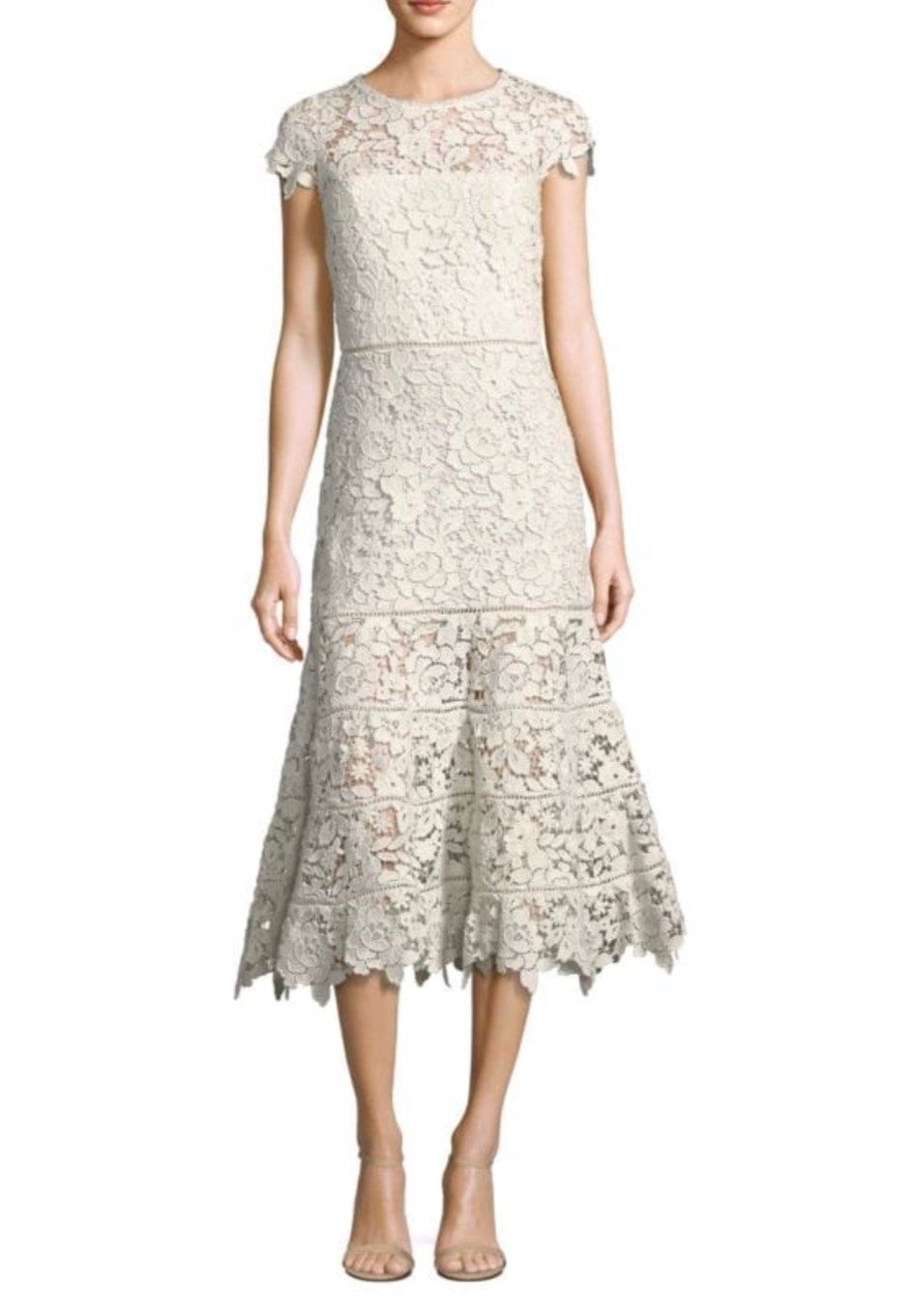 Size 4 Prom Cap Sleeve Lace White Cocktail Dress on Queenly