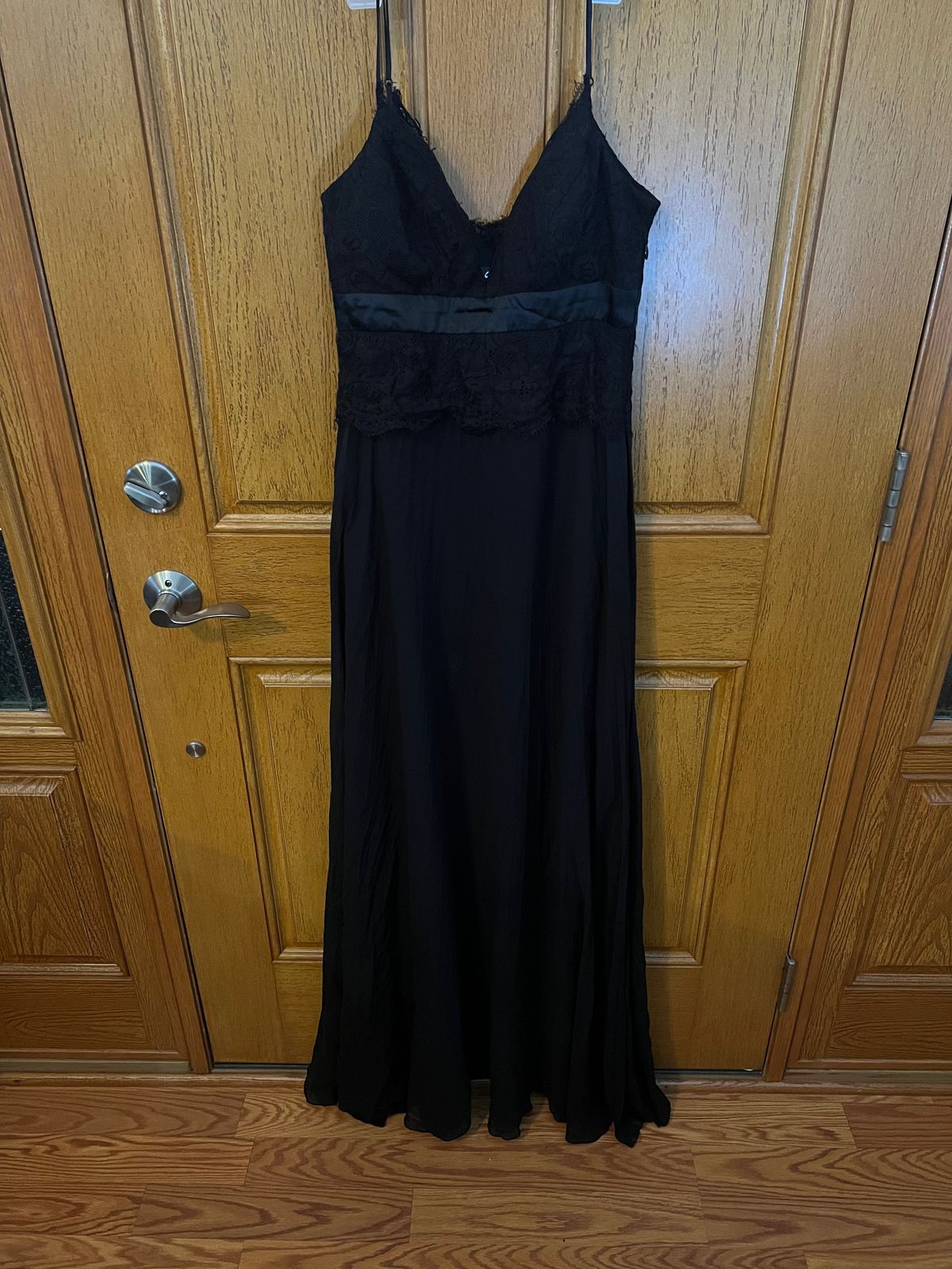 BCBG Size S Prom Plunge Black A-line Dress on Queenly