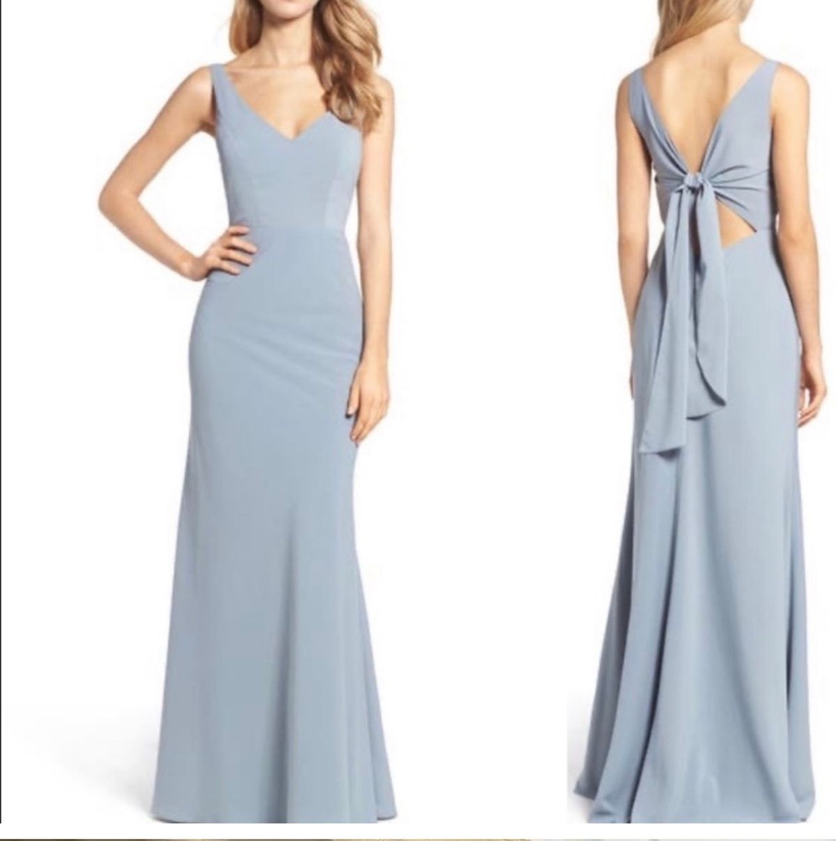Jenny Yoo Size S Bridesmaid Plunge Light Blue A-line Dress on Queenly