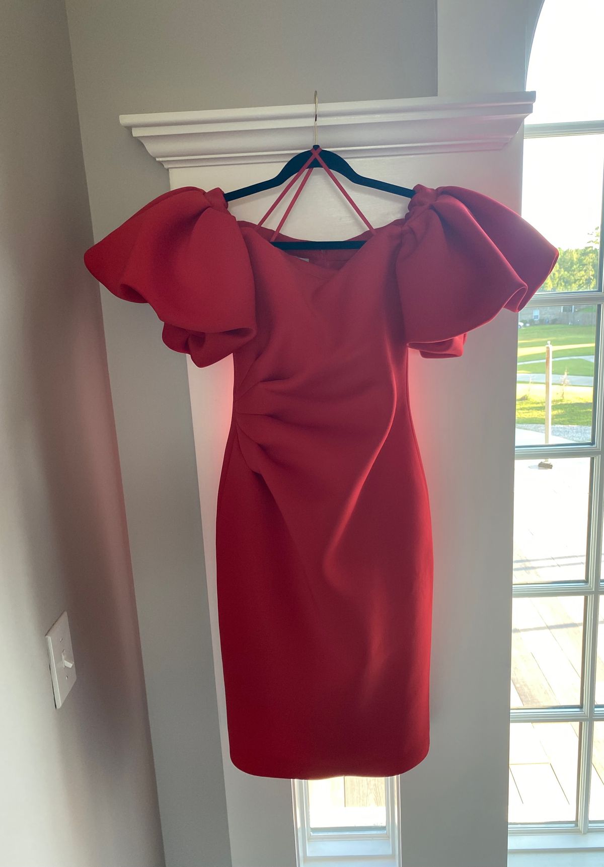 Jovani Size 8 Homecoming Off The Shoulder Red Cocktail Dress on Queenly
