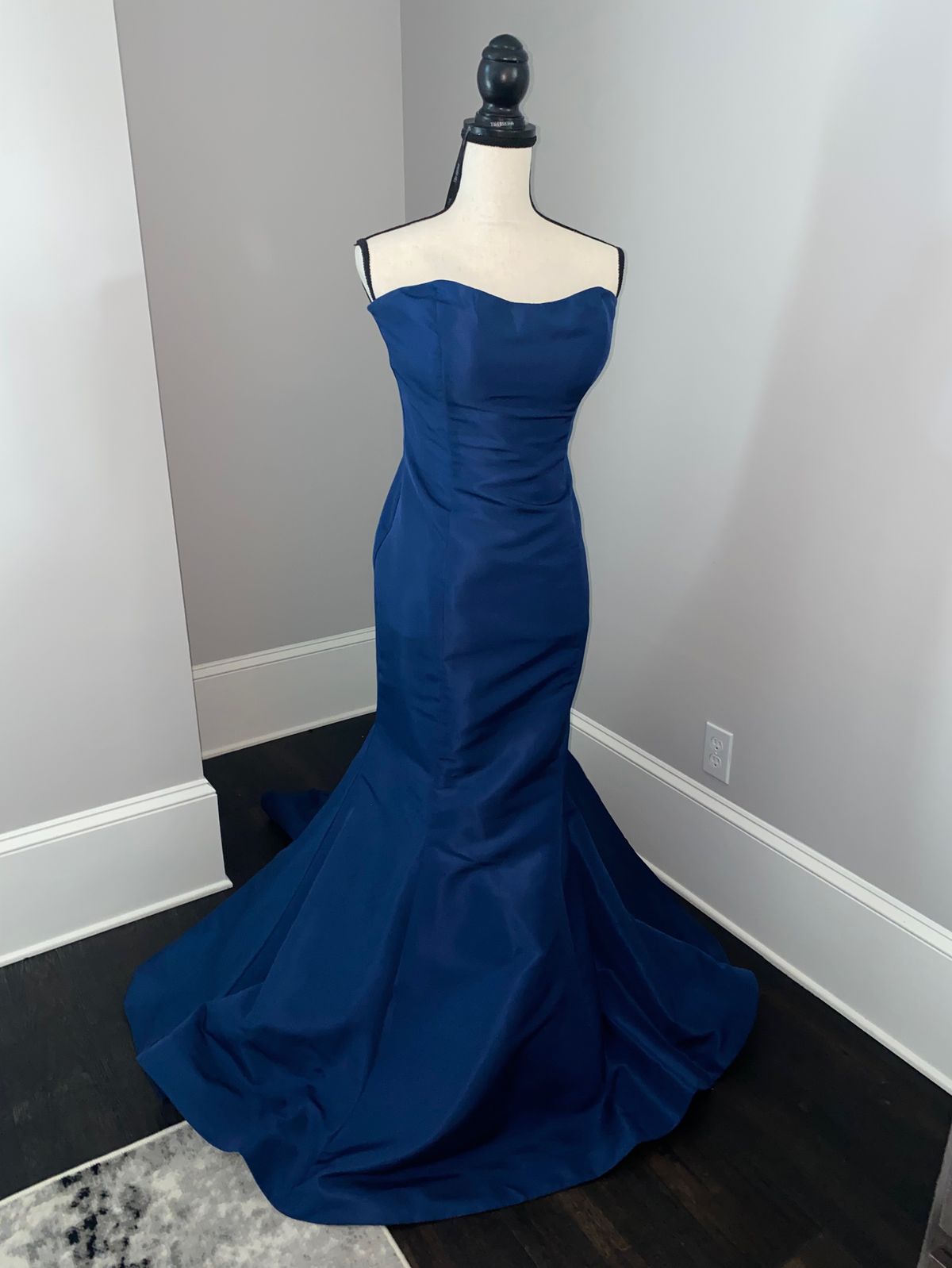Sherri Hill Size 12 Prom Strapless Royal Blue Mermaid Dress on Queenly