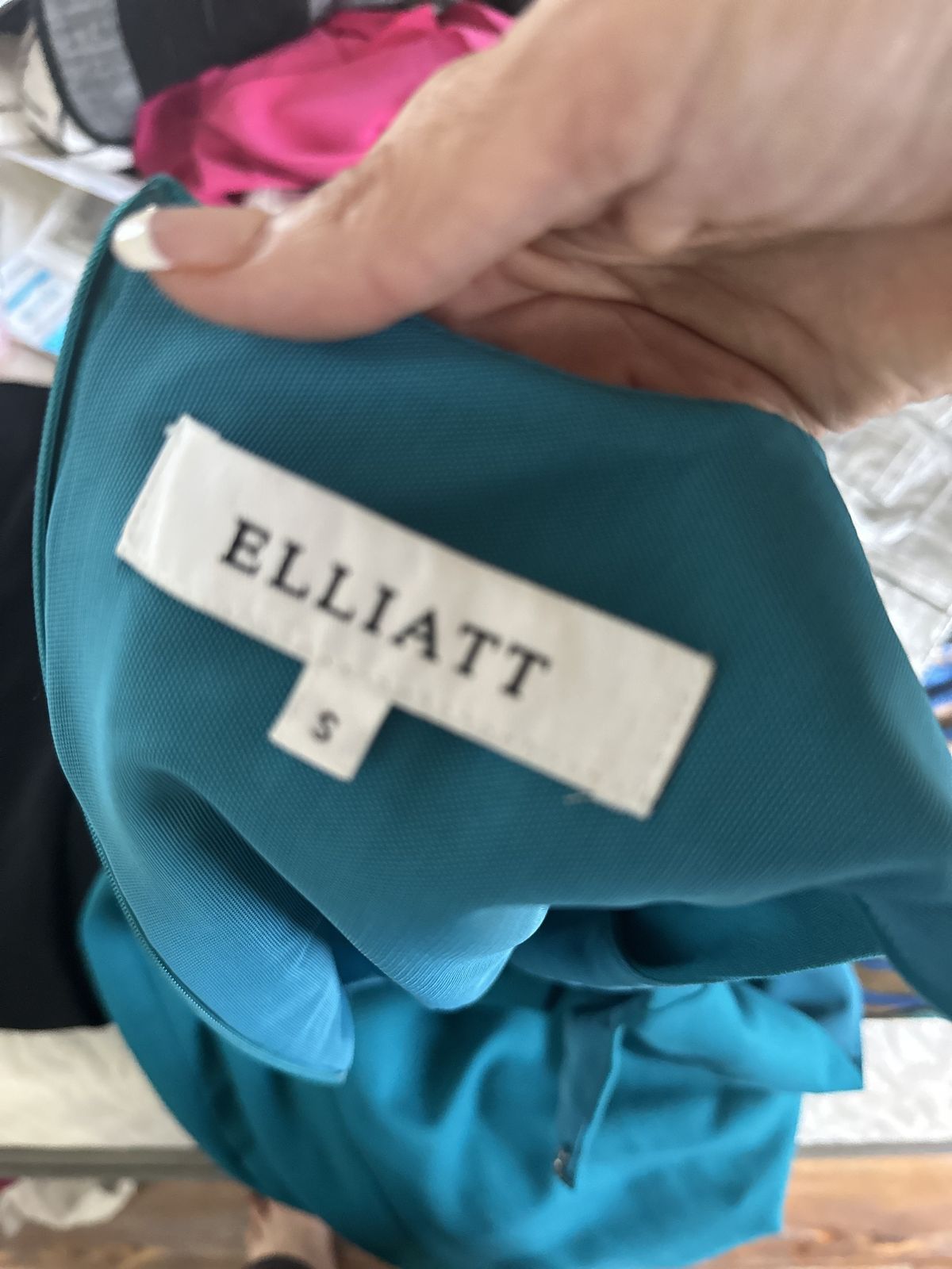 Elliatt Size 4 Wedding Guest High Neck Blue Cocktail Dress on Queenly