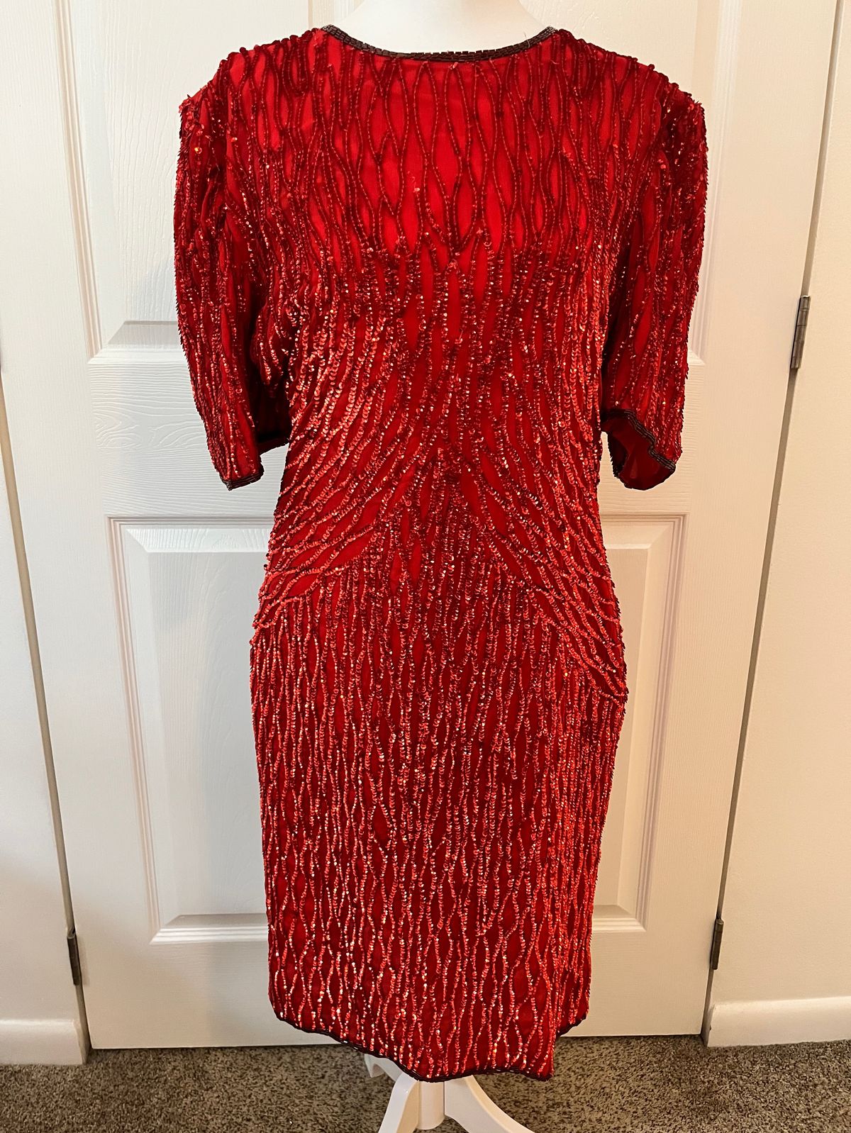 Allure Size M Homecoming High Neck Satin Red Cocktail Dress on Queenly