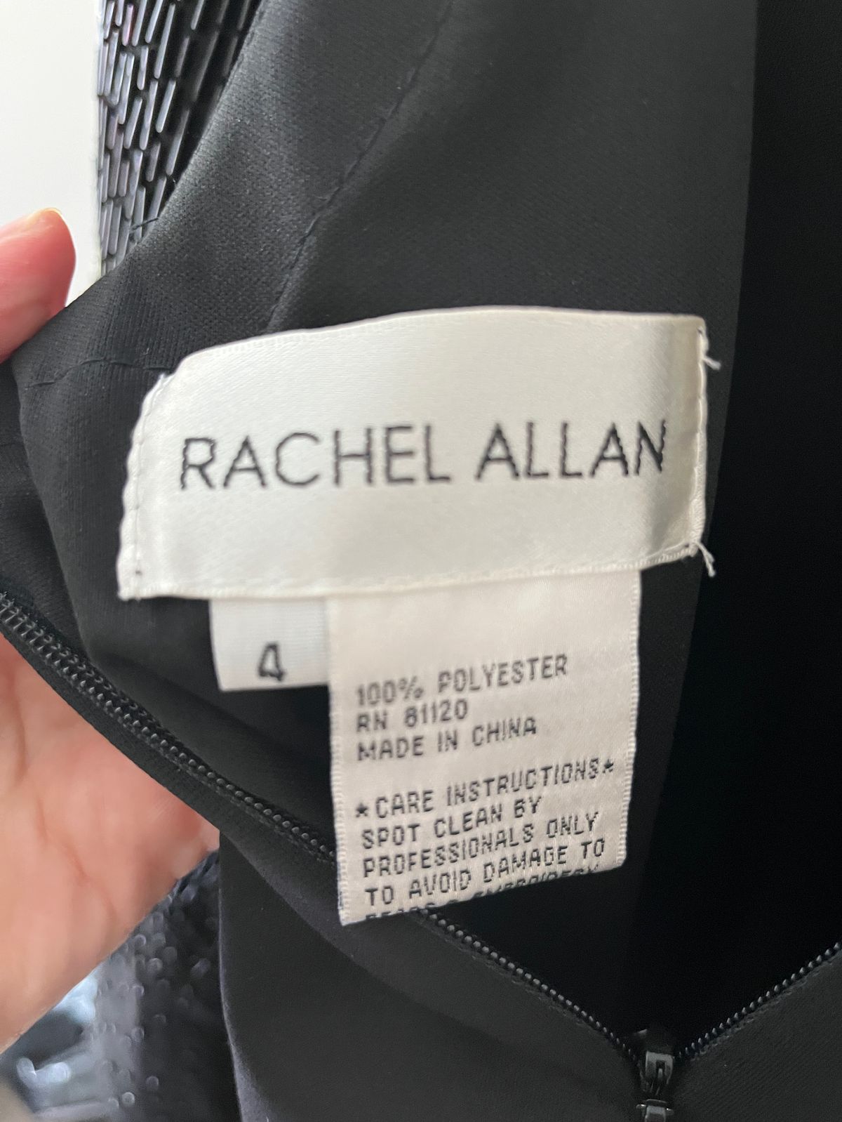 Rachel Allan Size 4 Pageant Long Sleeve Black Cocktail Dress on Queenly