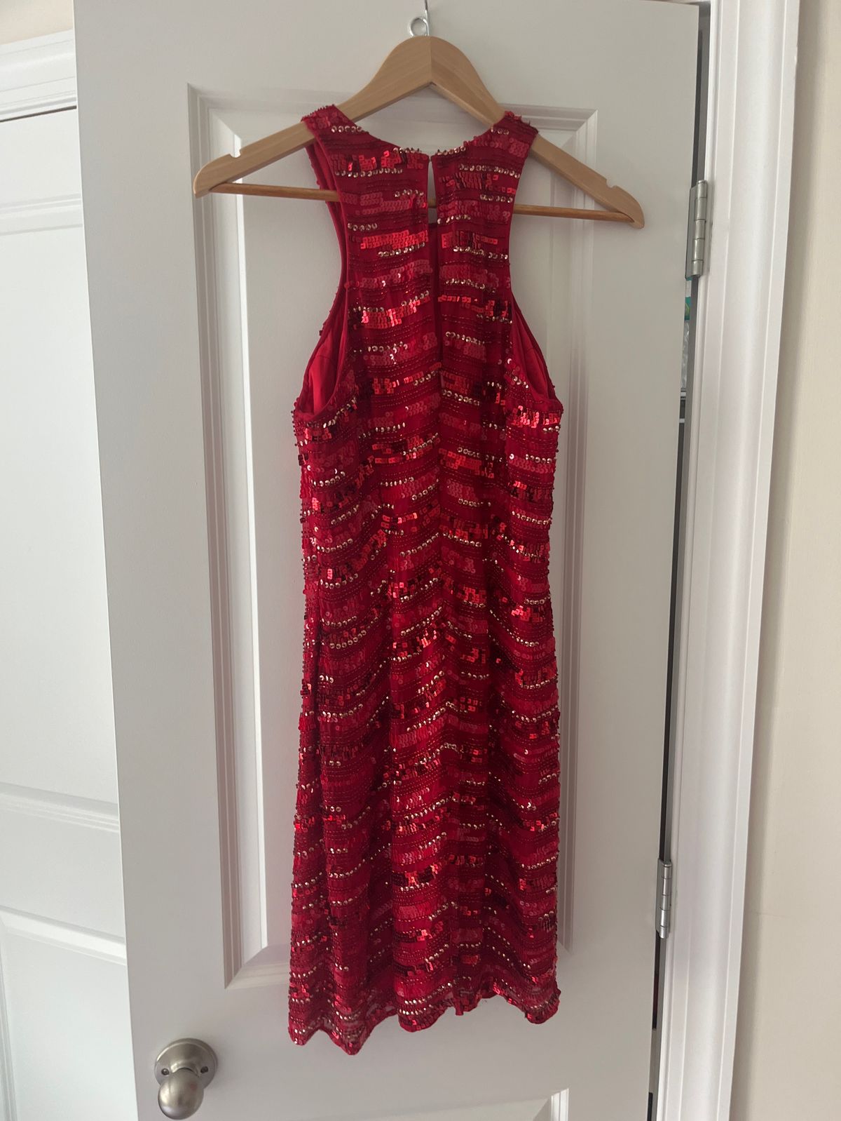 Scala Size 4 Pageant High Neck Red Cocktail Dress on Queenly