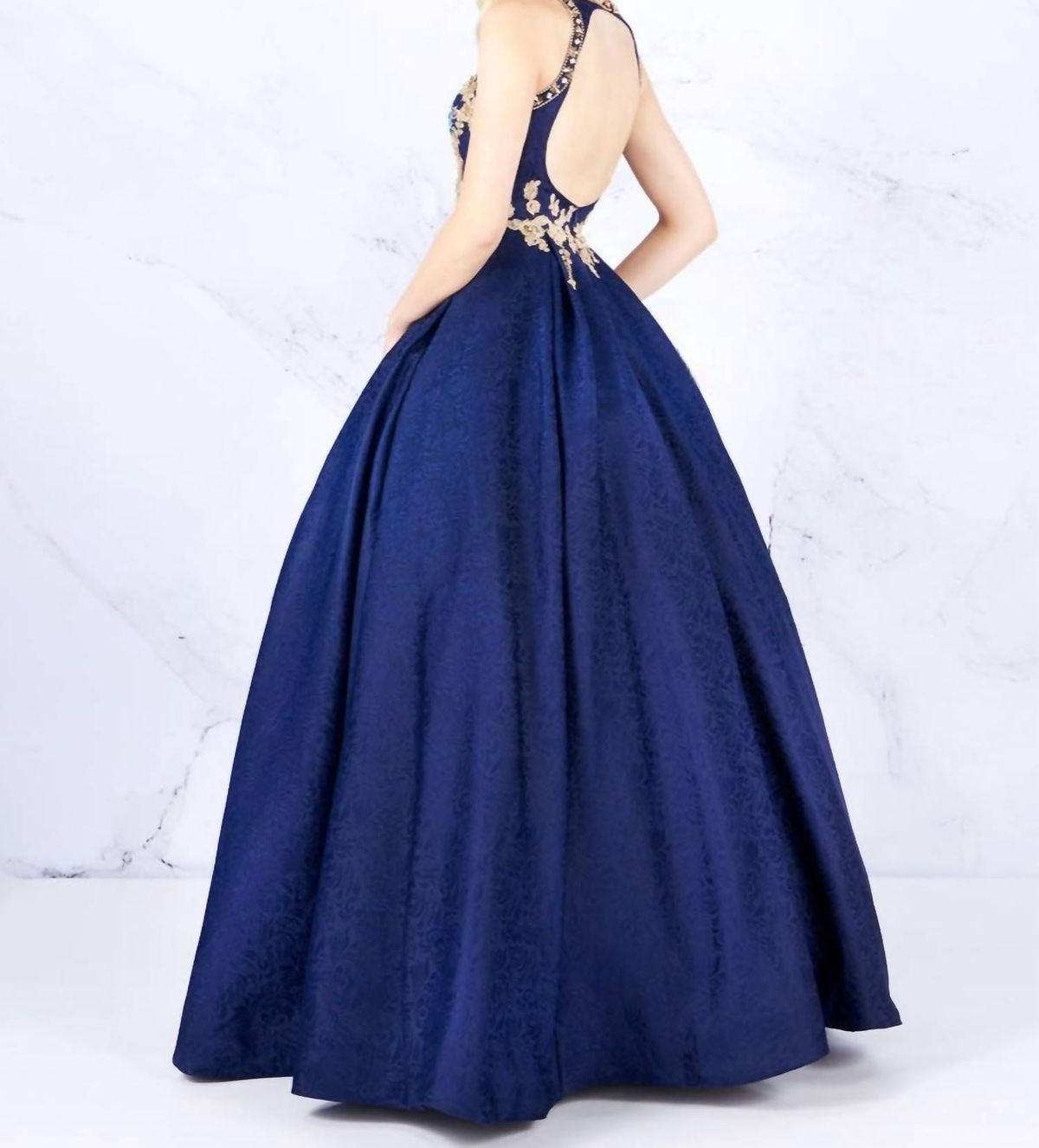 Style 1-3374297808-1901 MAC DUGGAL Size 6 Navy Blue Ball Gown on Queenly