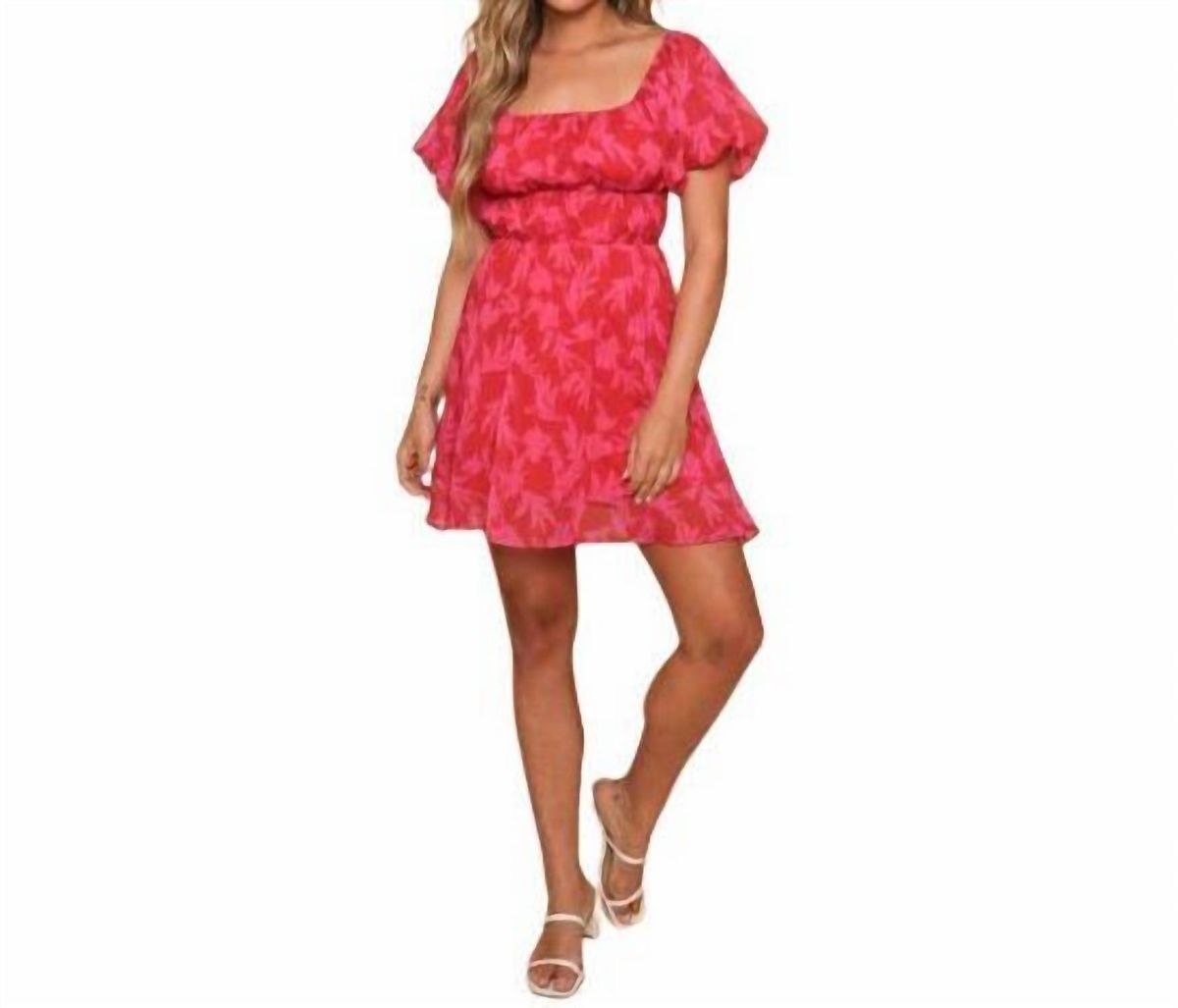 Style 1-4073322627-3236 Peach Love Size S Floral Hot Pink Cocktail Dress on Queenly