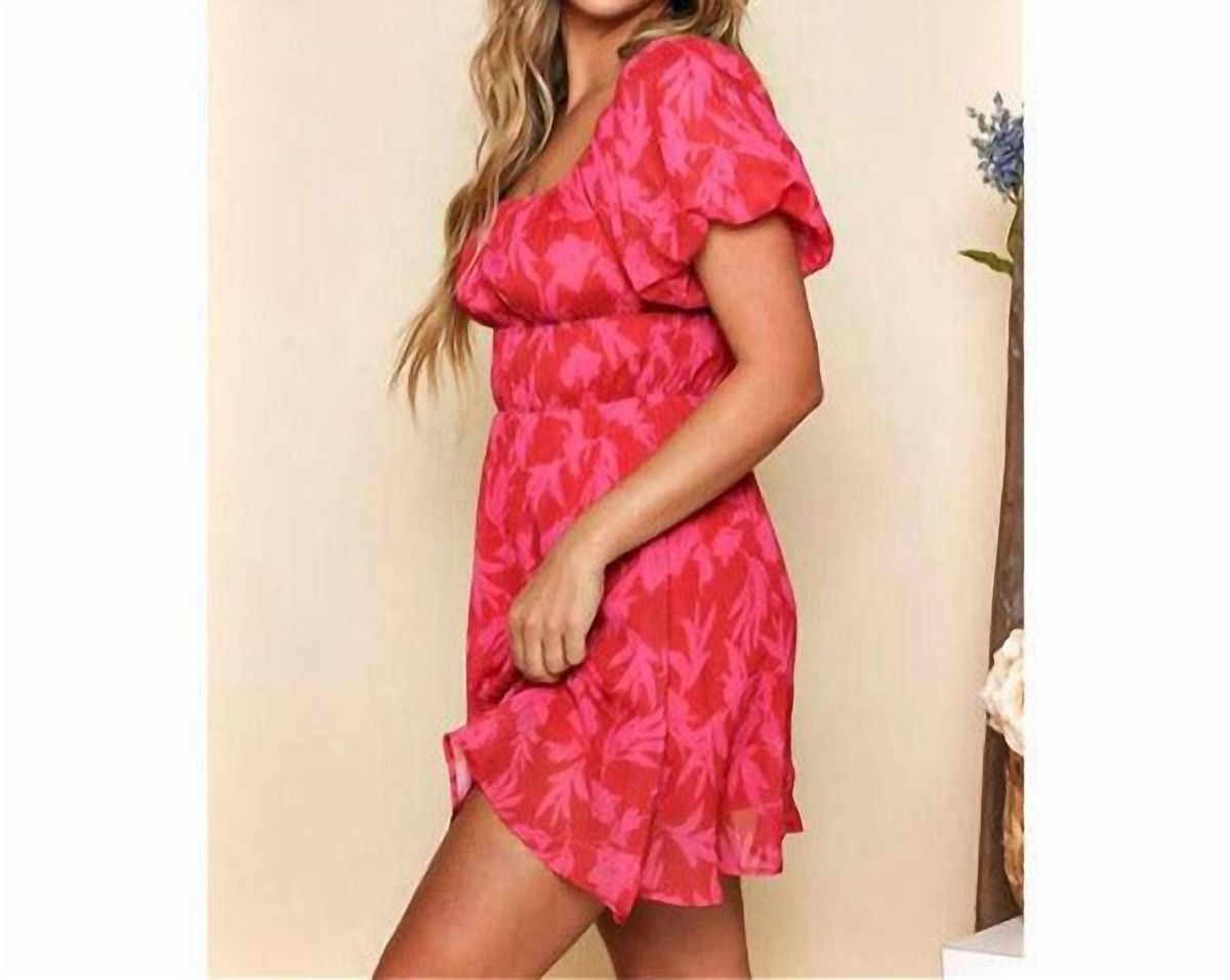 Style 1-4073322627-3236 Peach Love Size S Floral Hot Pink Cocktail Dress on Queenly
