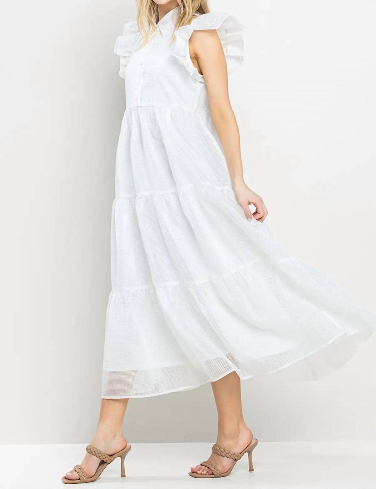 Style 1-4271634818-2793 TCEC Size L High Neck White Cocktail Dress on Queenly