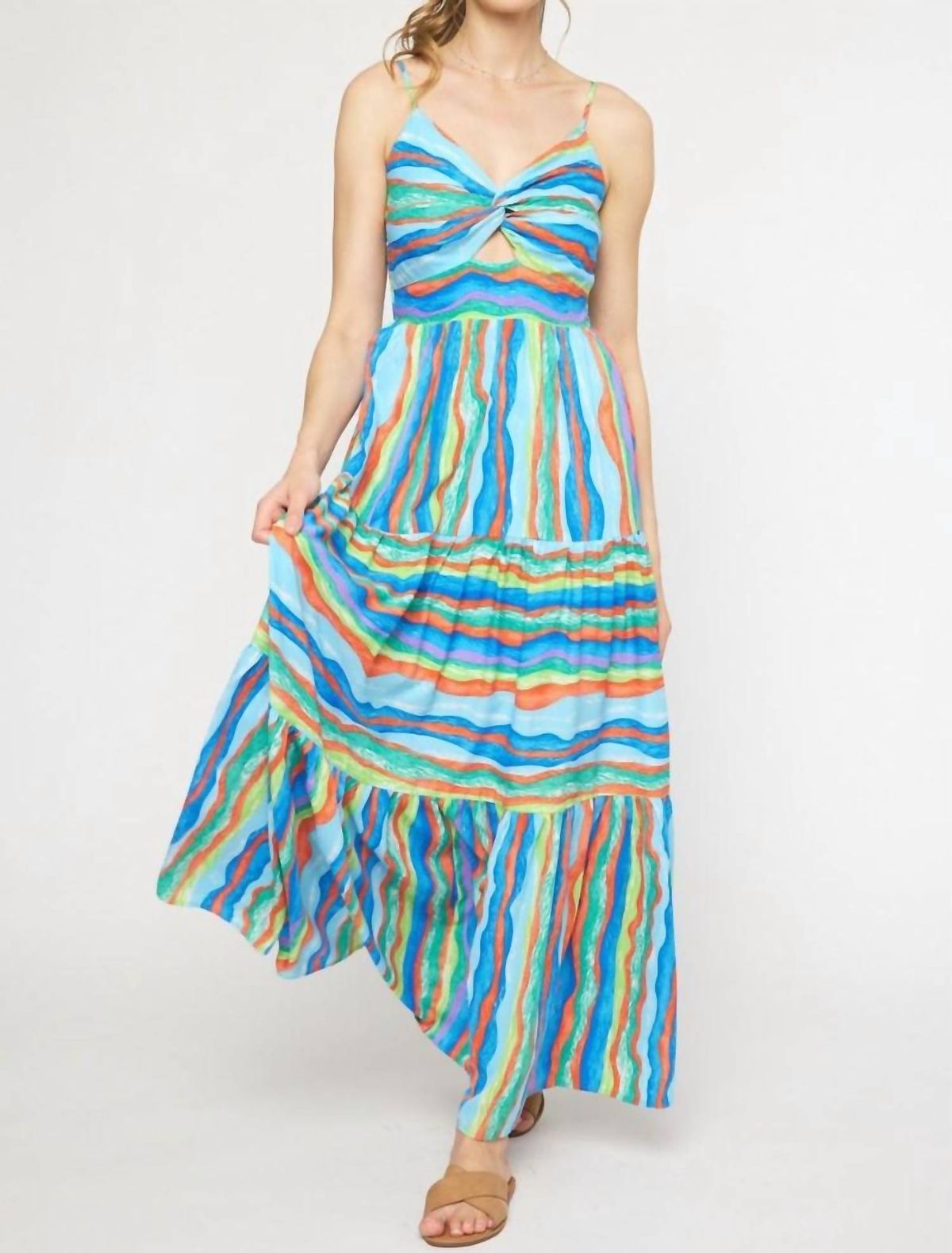 Style 1-1691507366-2791 entro Size L Sheer Multicolor Floor Length Maxi on Queenly